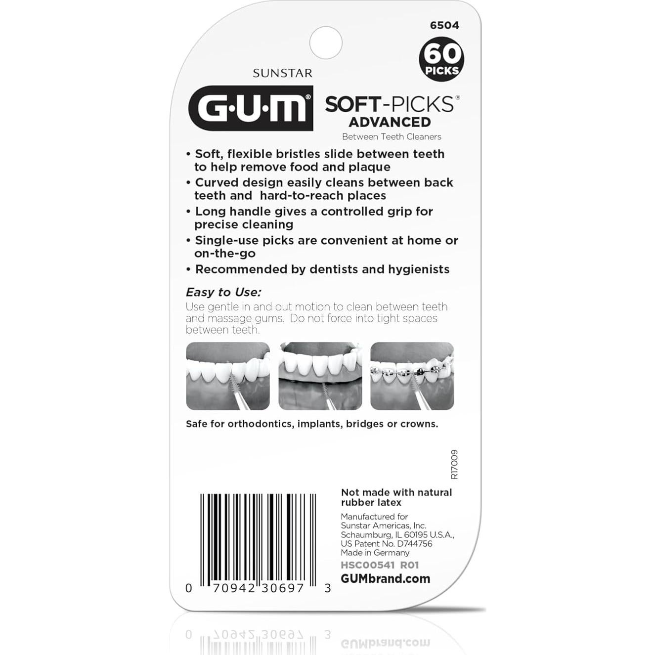 GUM Soft-Picks Avanzados 60 Unidades - Palillos Dentales Efectivos