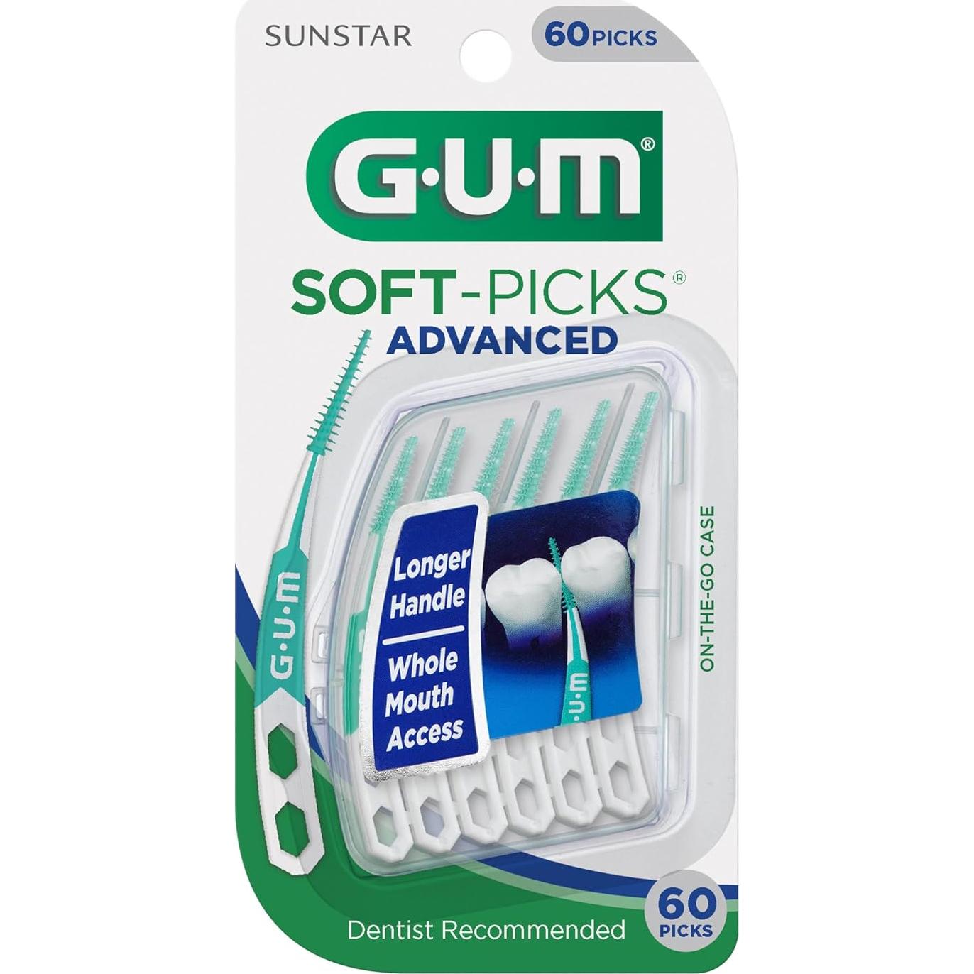 GUM Soft-Picks Avanzados 60 Unidades - Palillos Dentales Efectivos