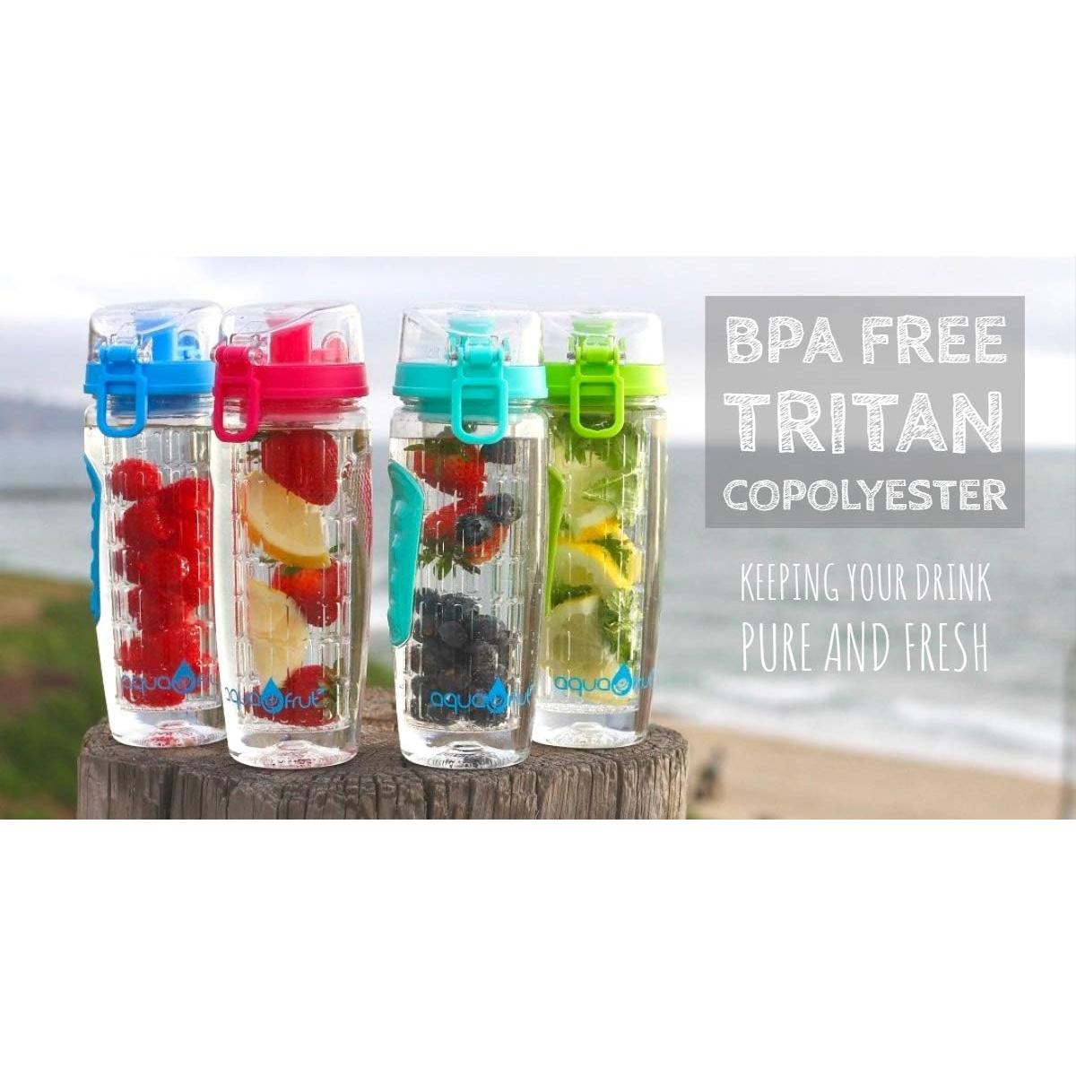 Botella Deportiva AquaFrut 0.95L con Infusor de Frutas - Negra