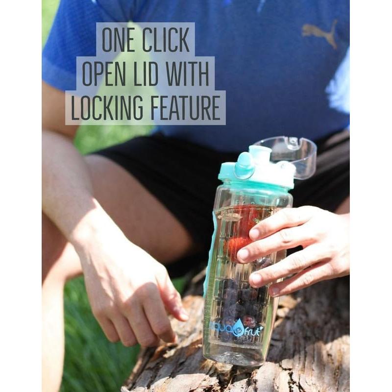 Botella Deportiva AquaFrut 0.95L con Infusor de Frutas - Negra