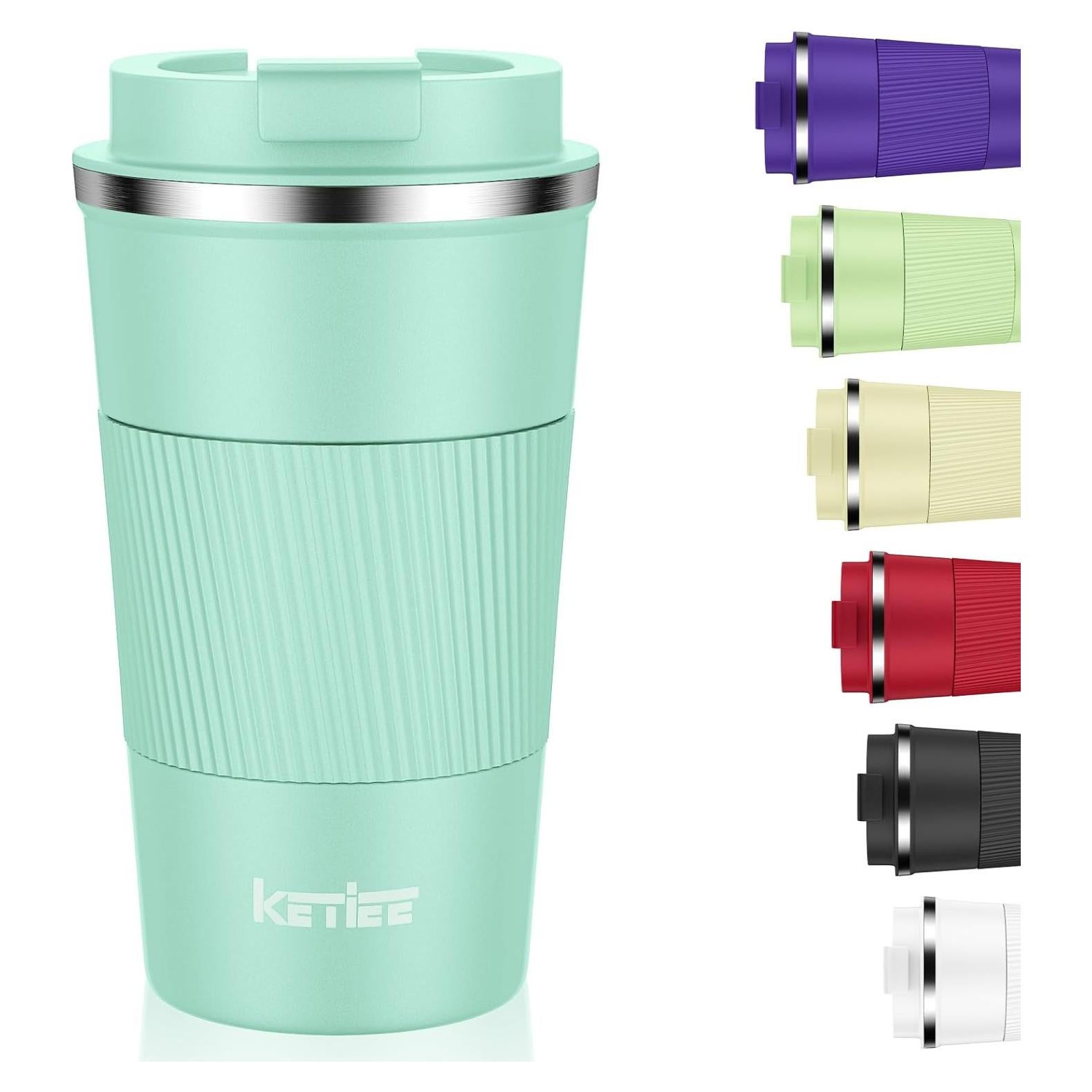 Taza de Café Aislada KETIEE 380ml Verde Menta a Prueba de Fugas