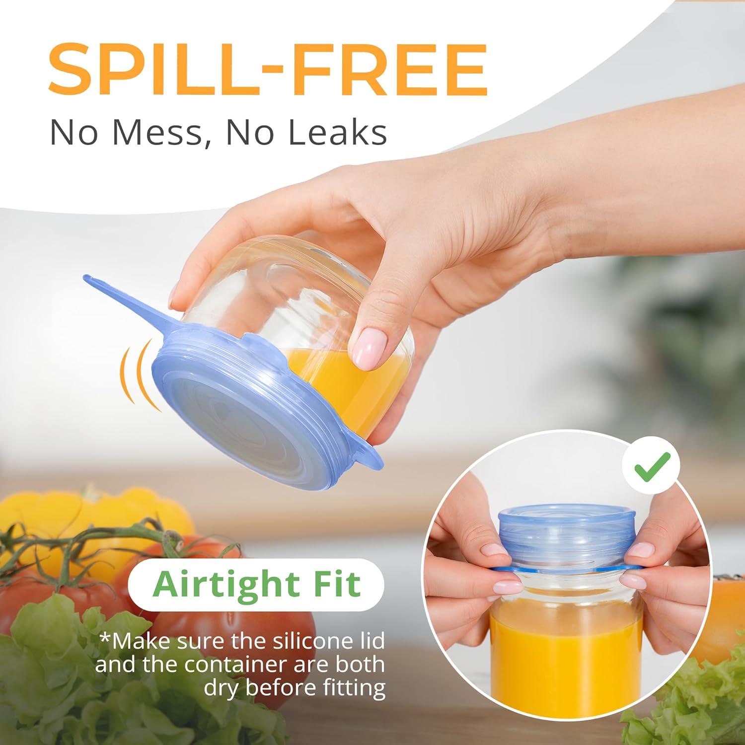 Tapa de Silicona Orblue 6 Piezas 8.9 cm para Alimentos