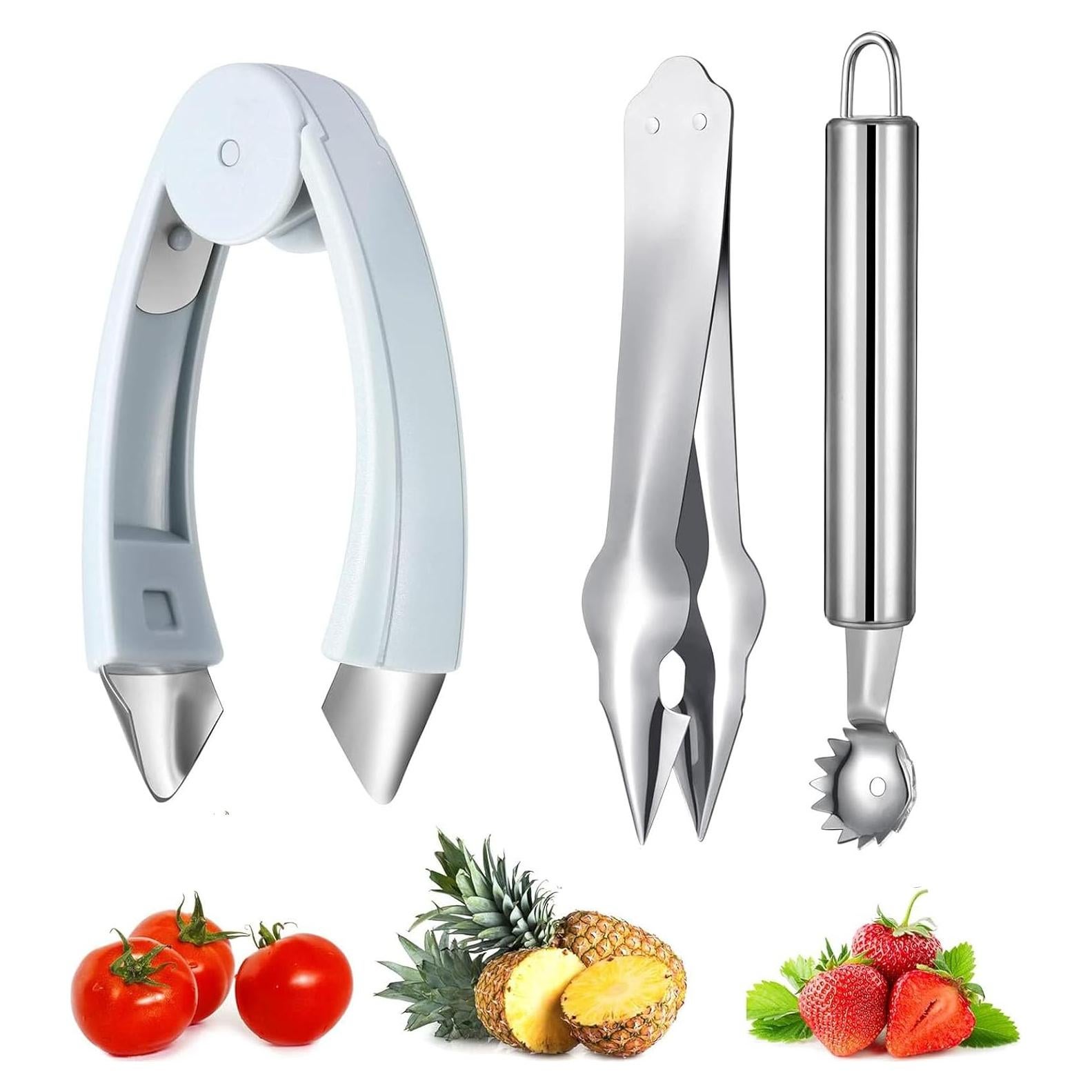 Removedor Multifuncional de Tallos de Fresa AUKOUPCIL Gris