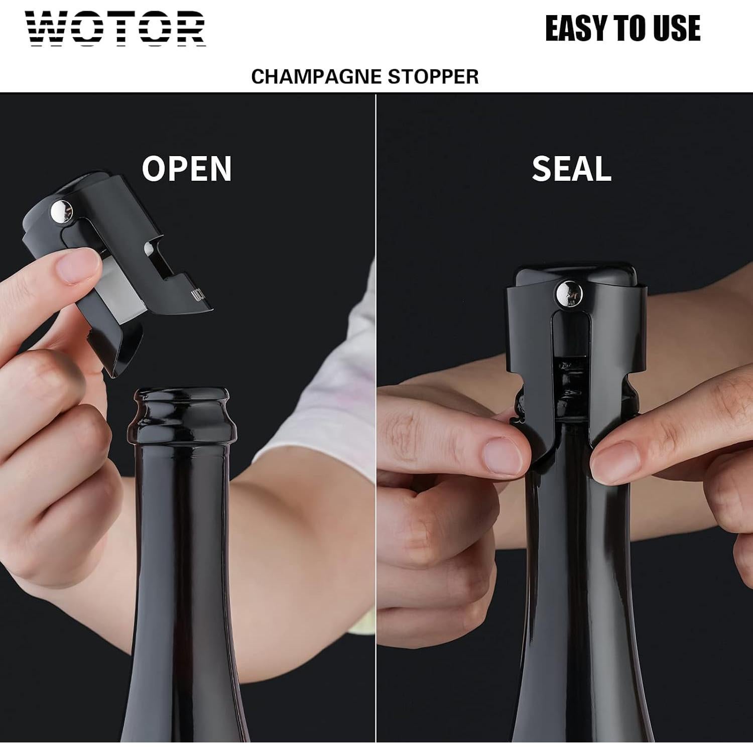 Tapones de Champagne WOTOR Acero Inoxidable 2 Piezas