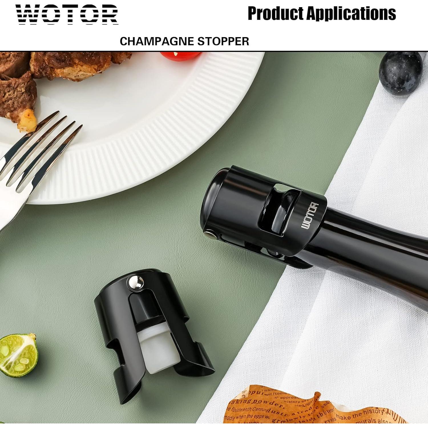 Tapones de Champagne WOTOR Acero Inoxidable 2 Piezas