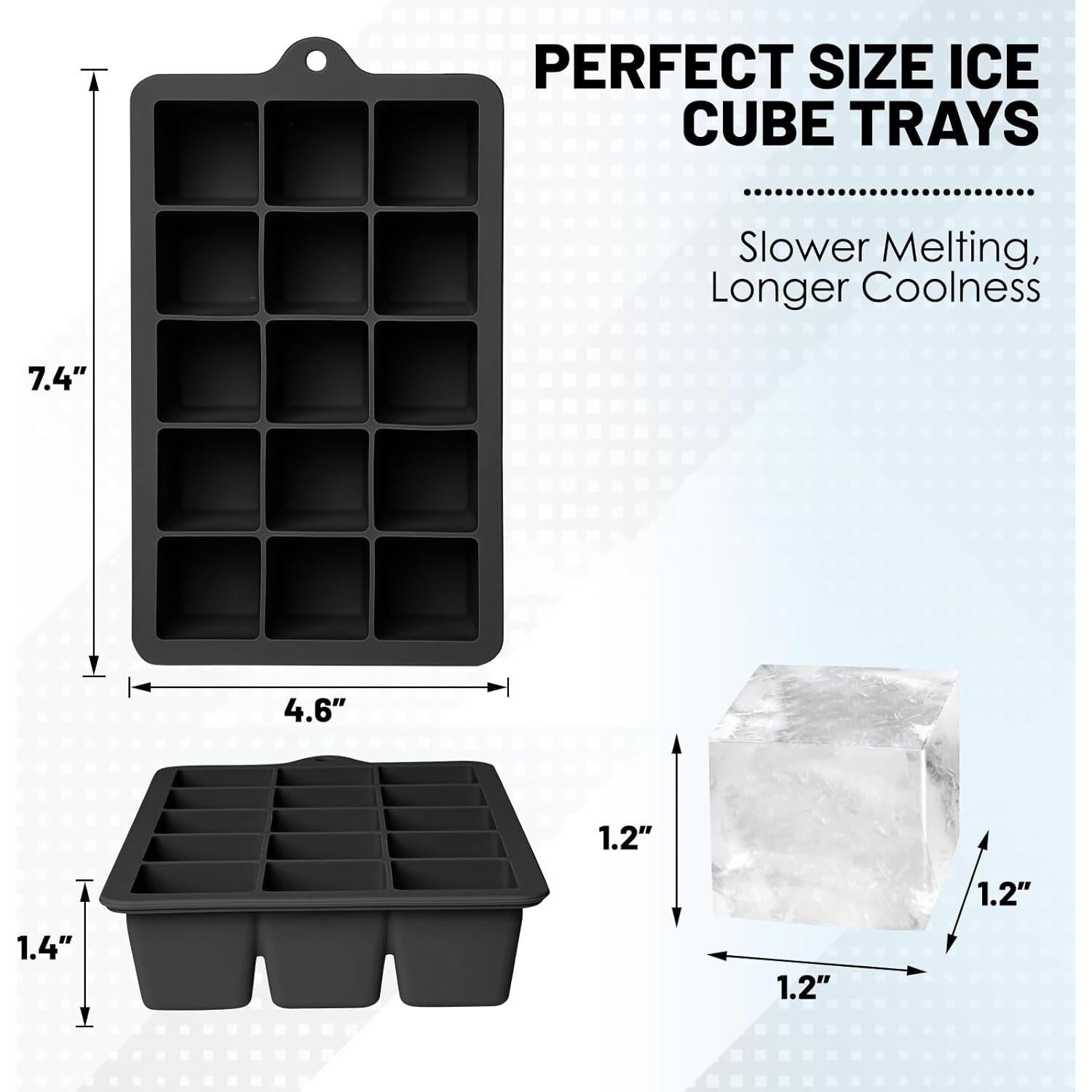 Bandejas de Hielo de Silicona Xyuetia 3 Piezas con Tapa