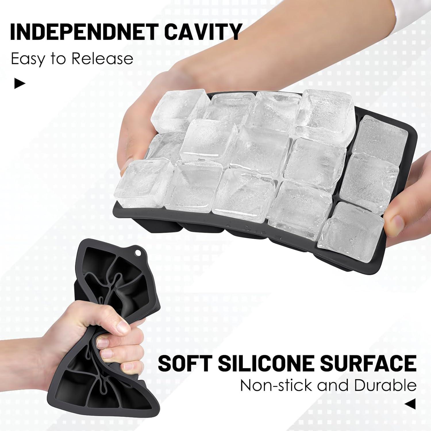 Bandejas de Hielo de Silicona Xyuetia 3 Piezas con Tapa