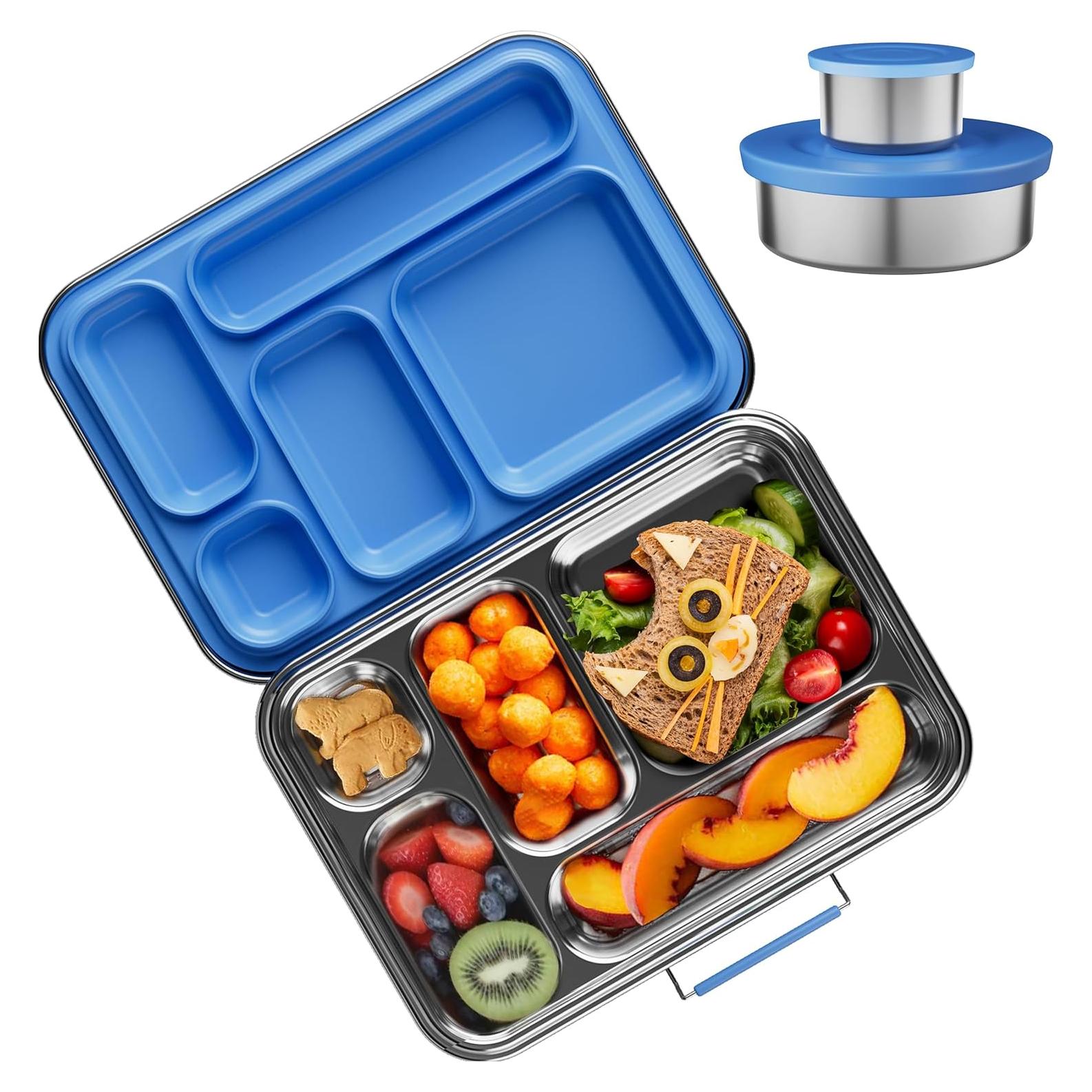 Caja Bento de Acero Inoxidable AOHEA 33 oz Azul para Niños