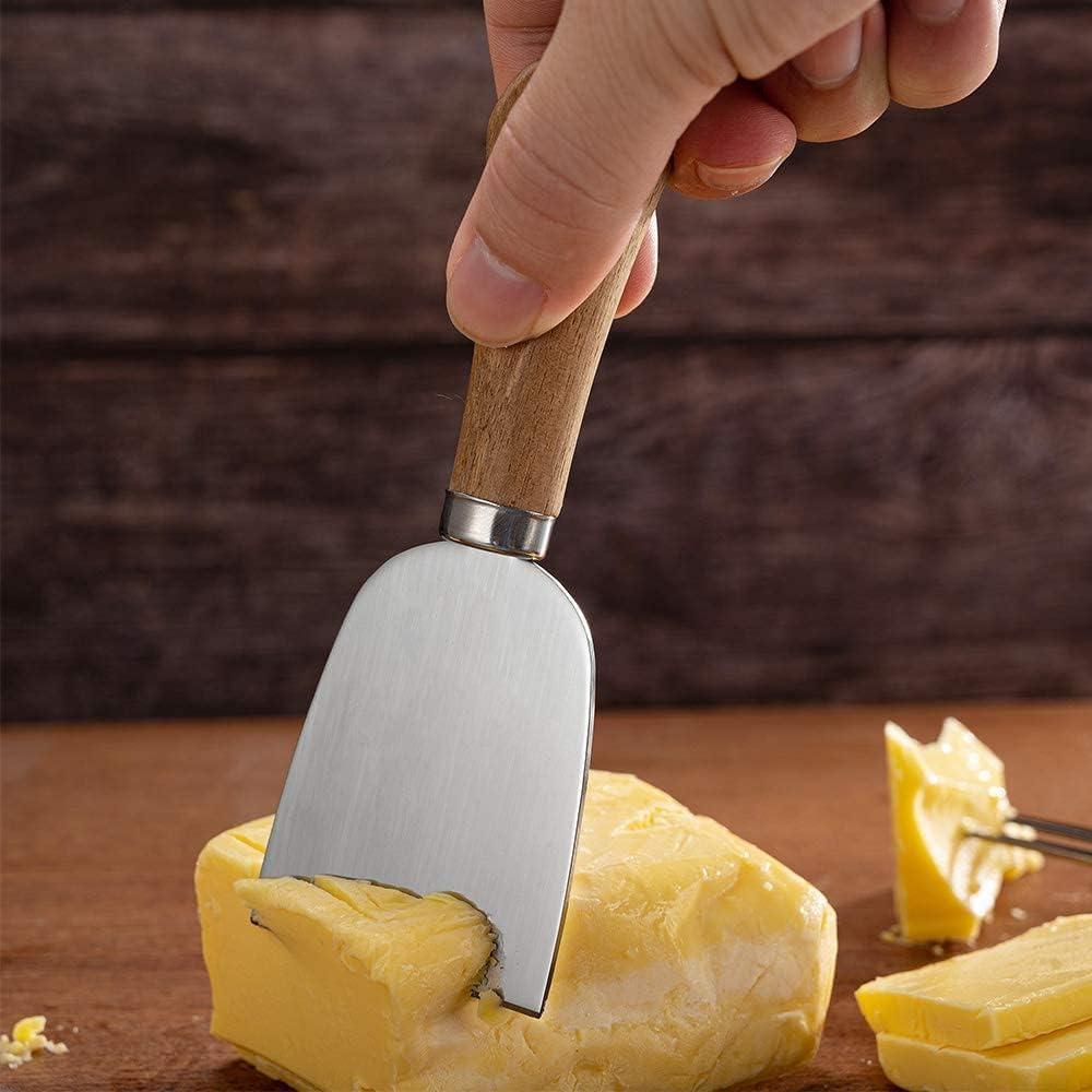 Juego de 6 cuchillos para queso Guojanfon con mango de madera