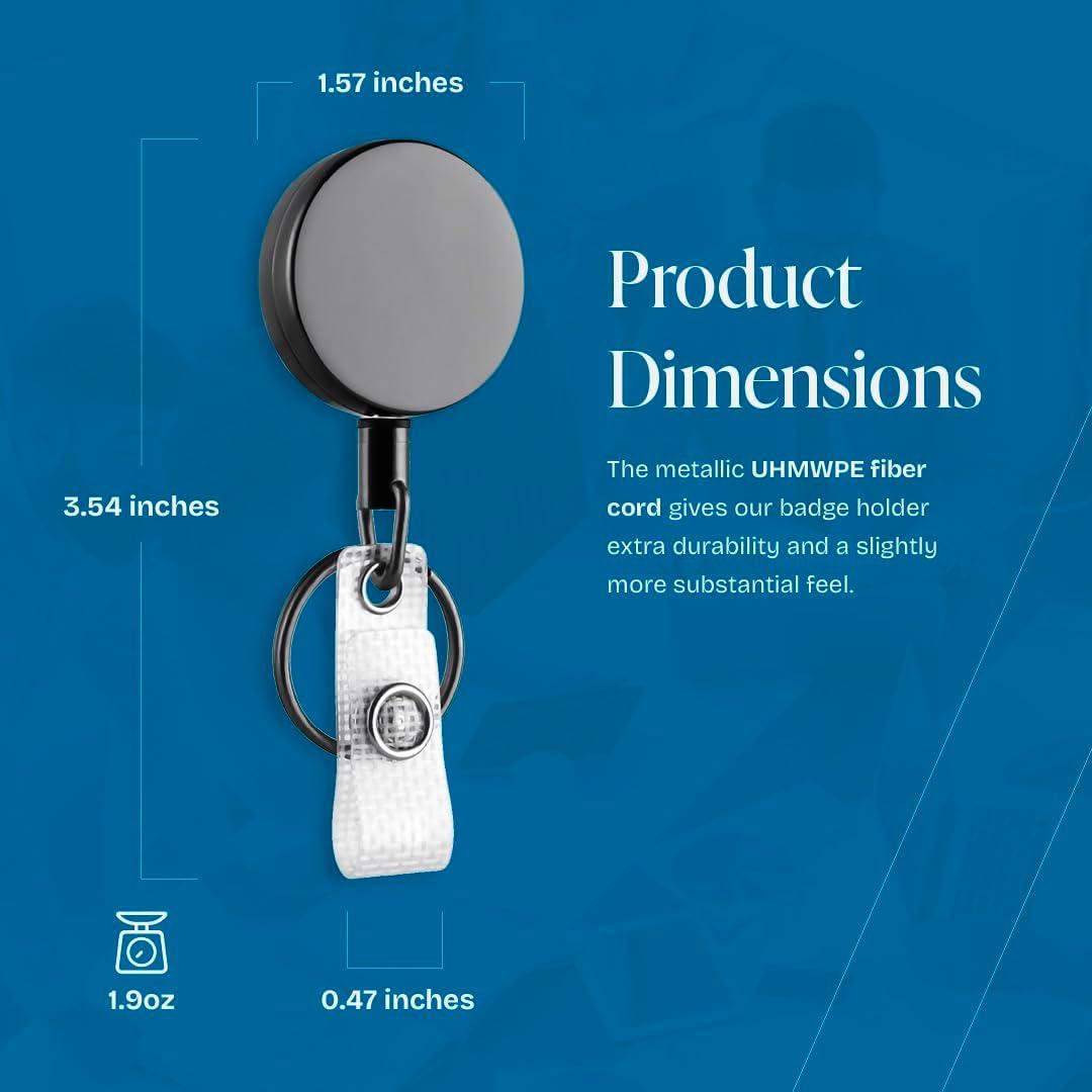 Soporte de Identificación Retráctil Will Well - Paquete de 2, Negro