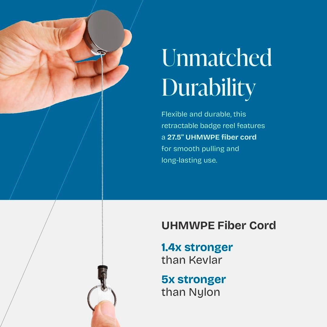 Soporte de Identificación Retráctil Will Well - Paquete de 2, Negro