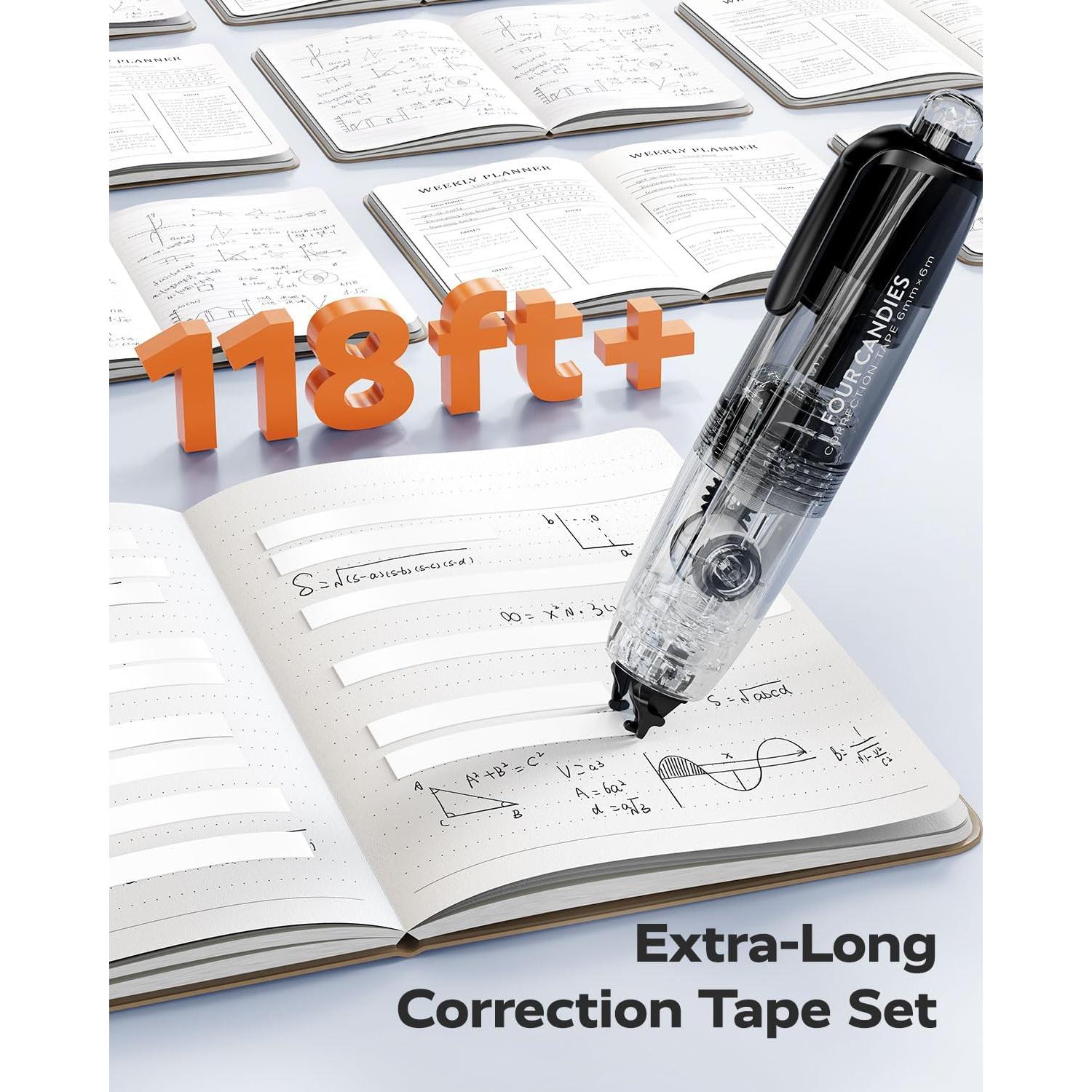 Cinta Correctora Retráctil Cuatro Caramelos 6mm 3 Recargas