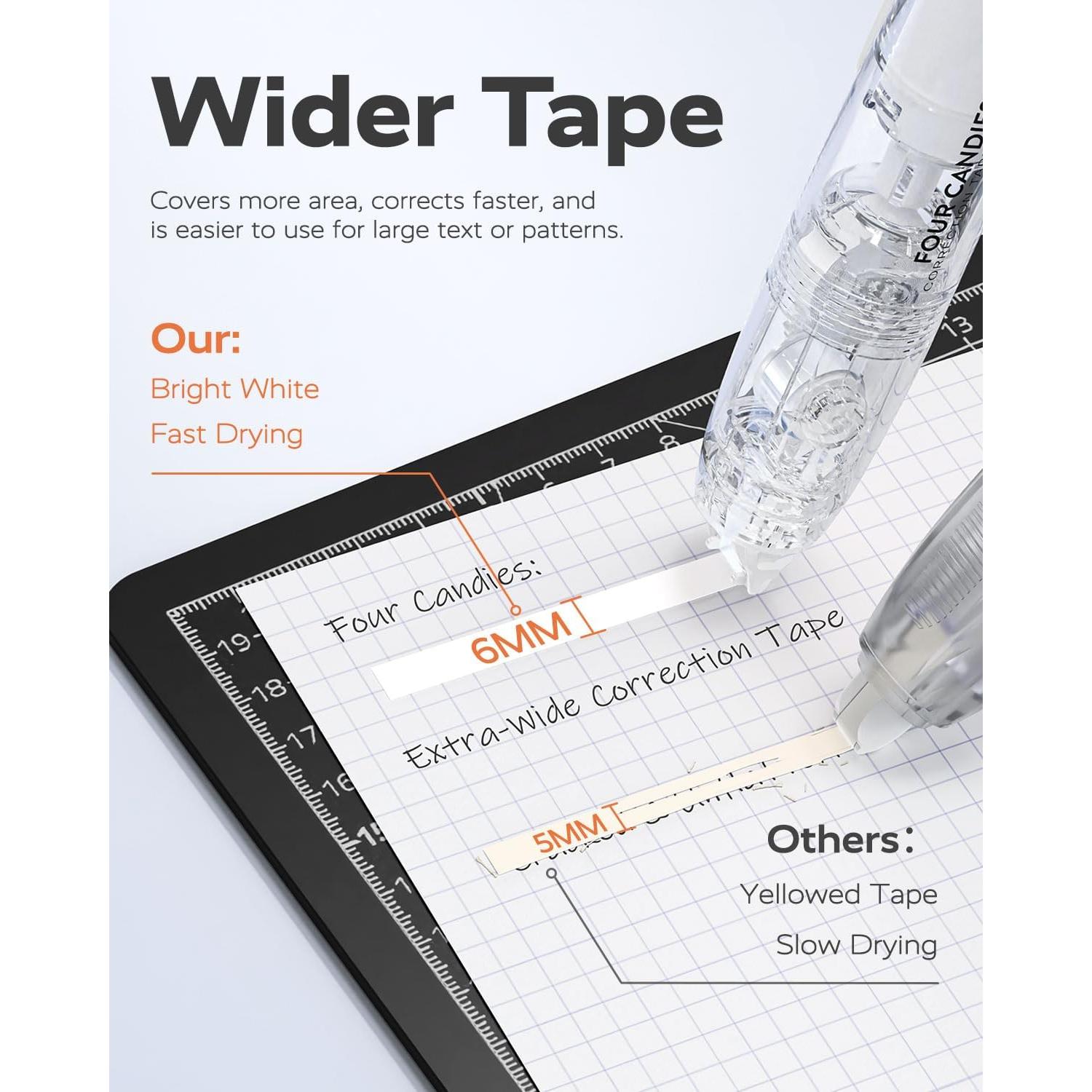 Cinta Correctora Retráctil Cuatro Caramelos 6mm 3 Recargas