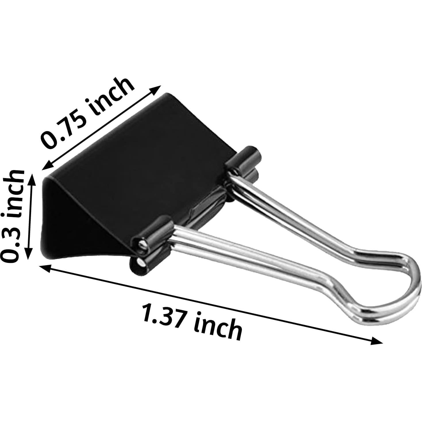 Paquete de 120 Clips de Binder Negros 1.9 cm OWLKELA