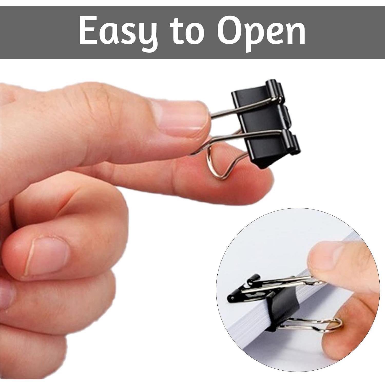 Paquete de 120 Clips de Binder Negros 1.9 cm OWLKELA