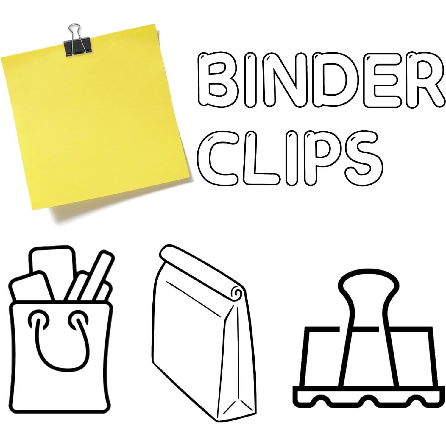 Paquete de 120 Clips de Binder Negros 1.9 cm OWLKELA