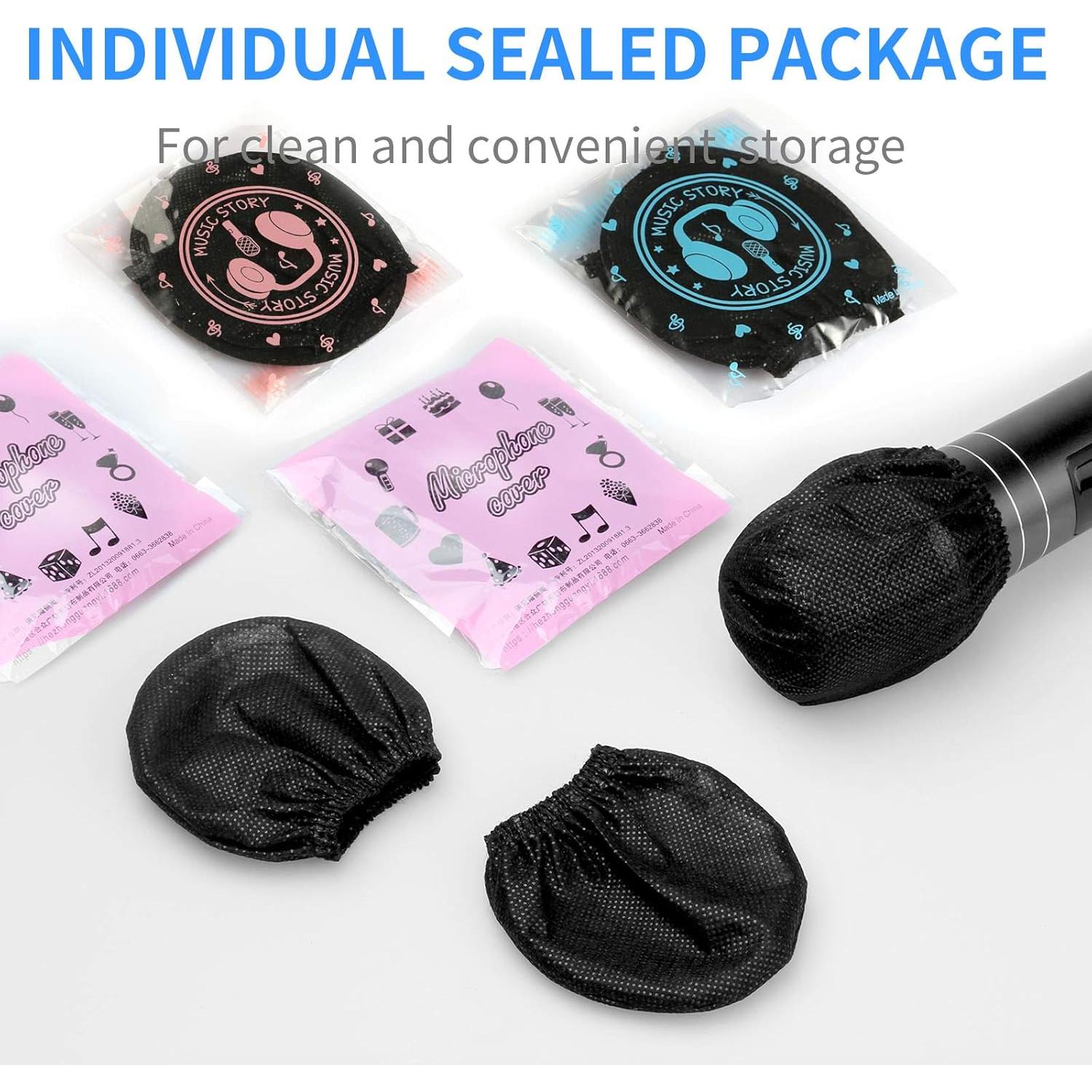 120 Fundas Desechables para Micrófono LASMEX - Negras