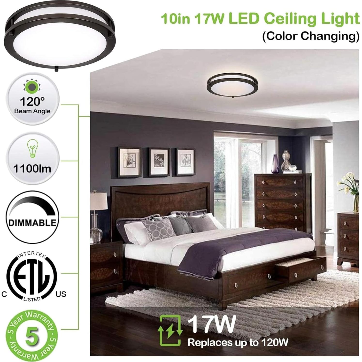 Luz de Techo LED Hykolity 25.4 cm 17W Regulable Bronce