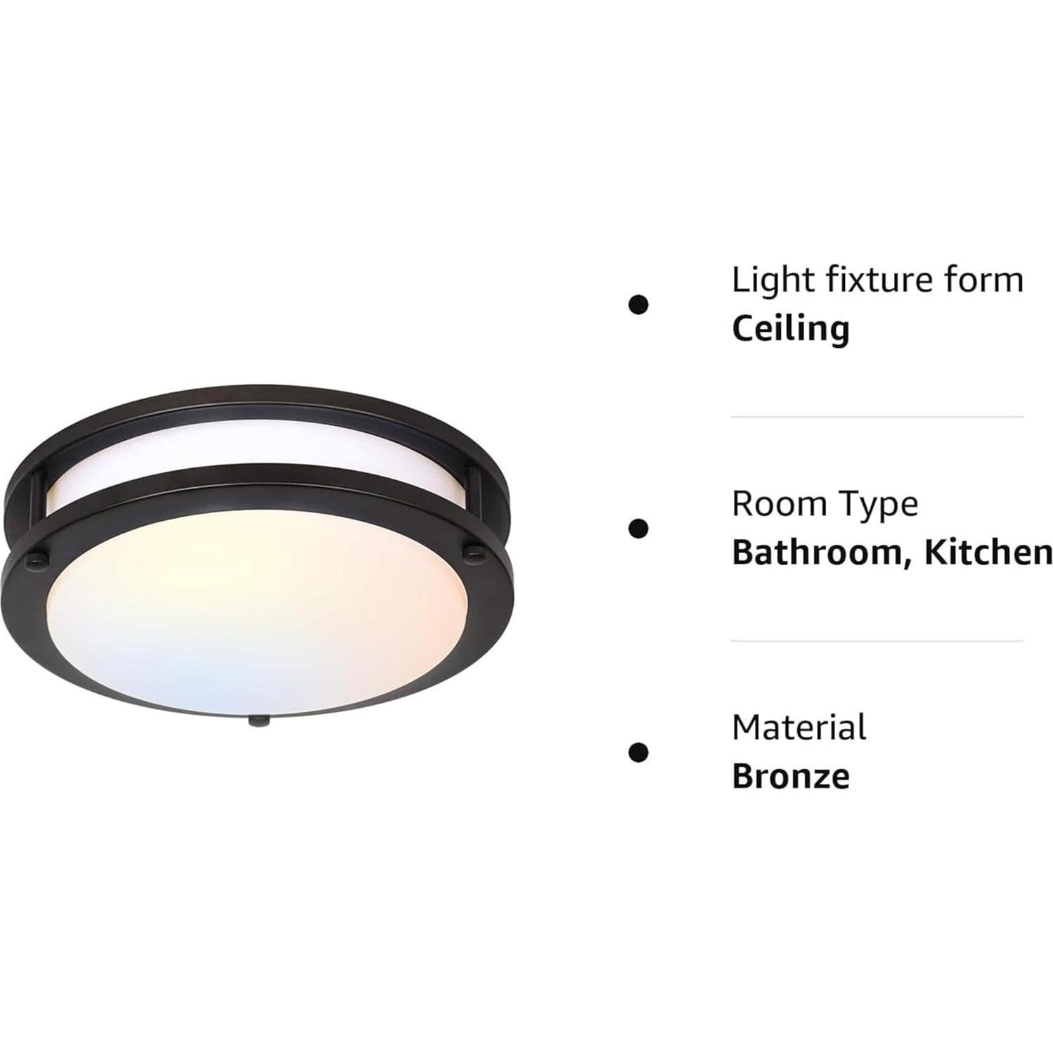 Luz de Techo LED Hykolity 25.4 cm 17W Regulable Bronce