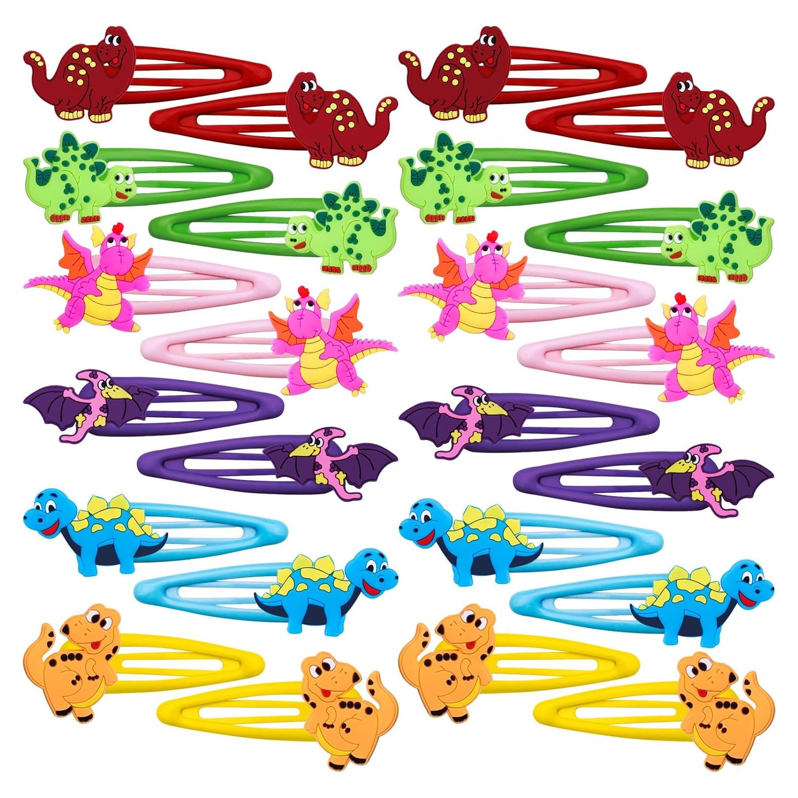 30 Clips de Pelo de Dinosaurio Alomois - Antideslizantes y Ligeros