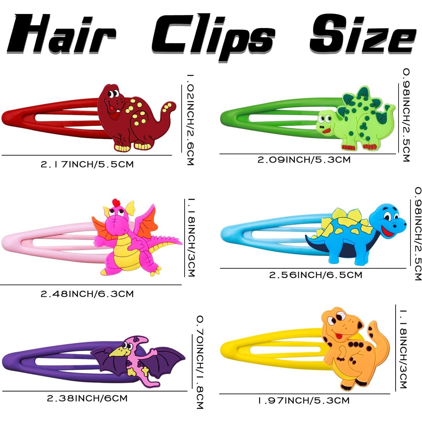 30 Clips de Pelo de Dinosaurio Alomois - Antideslizantes y Ligeros