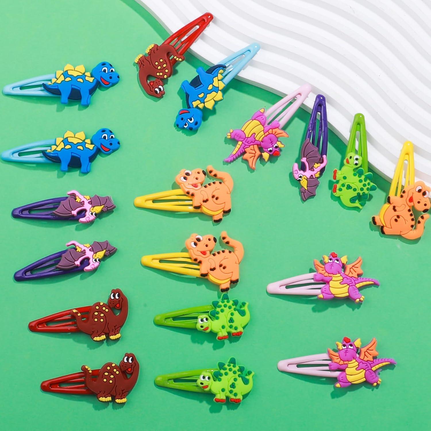 30 Clips de Pelo de Dinosaurio Alomois - Antideslizantes y Ligeros