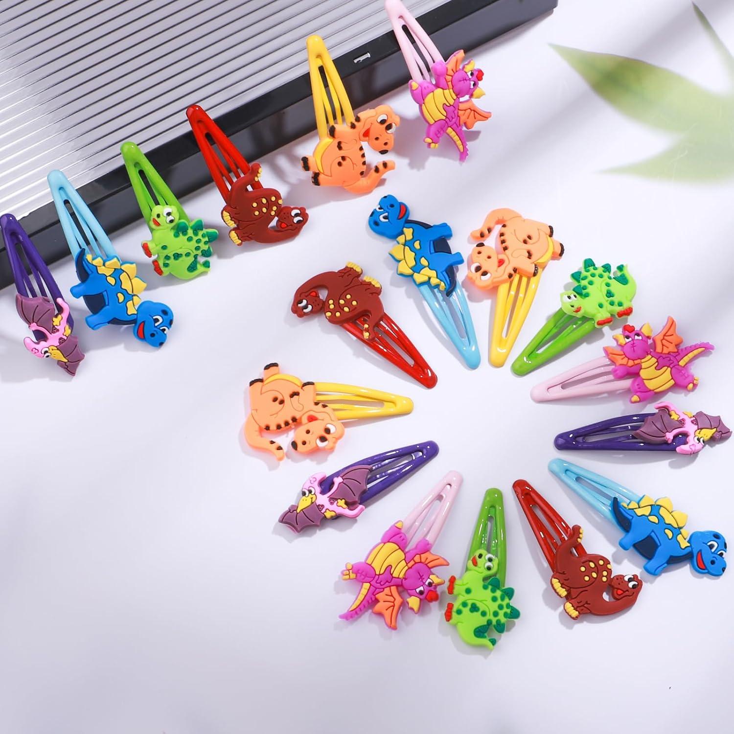 30 Clips de Pelo de Dinosaurio Alomois - Antideslizantes y Ligeros