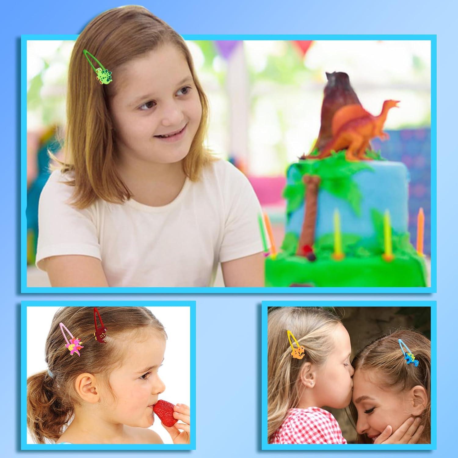 30 Clips de Pelo de Dinosaurio Alomois - Antideslizantes y Ligeros