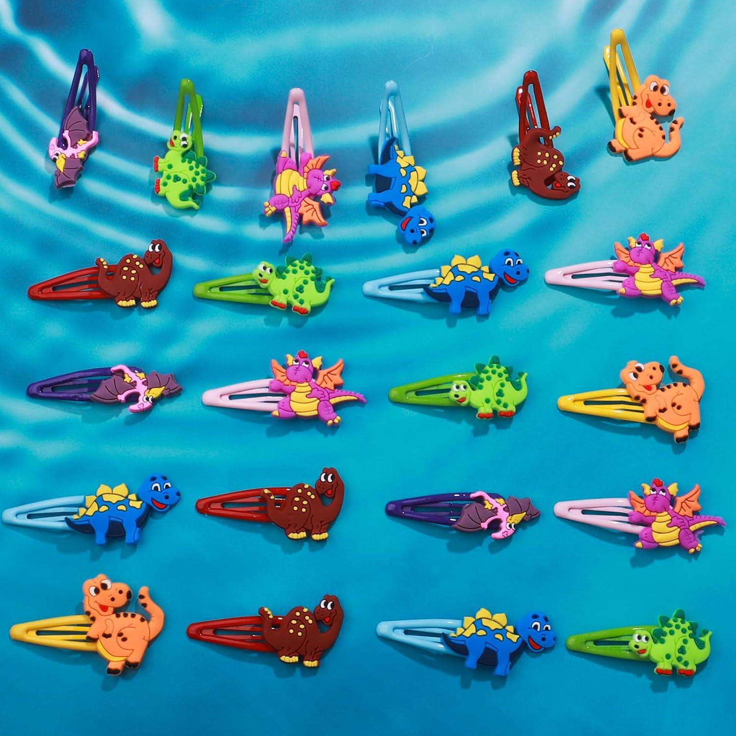 30 Clips de Pelo de Dinosaurio Alomois - Antideslizantes y Ligeros