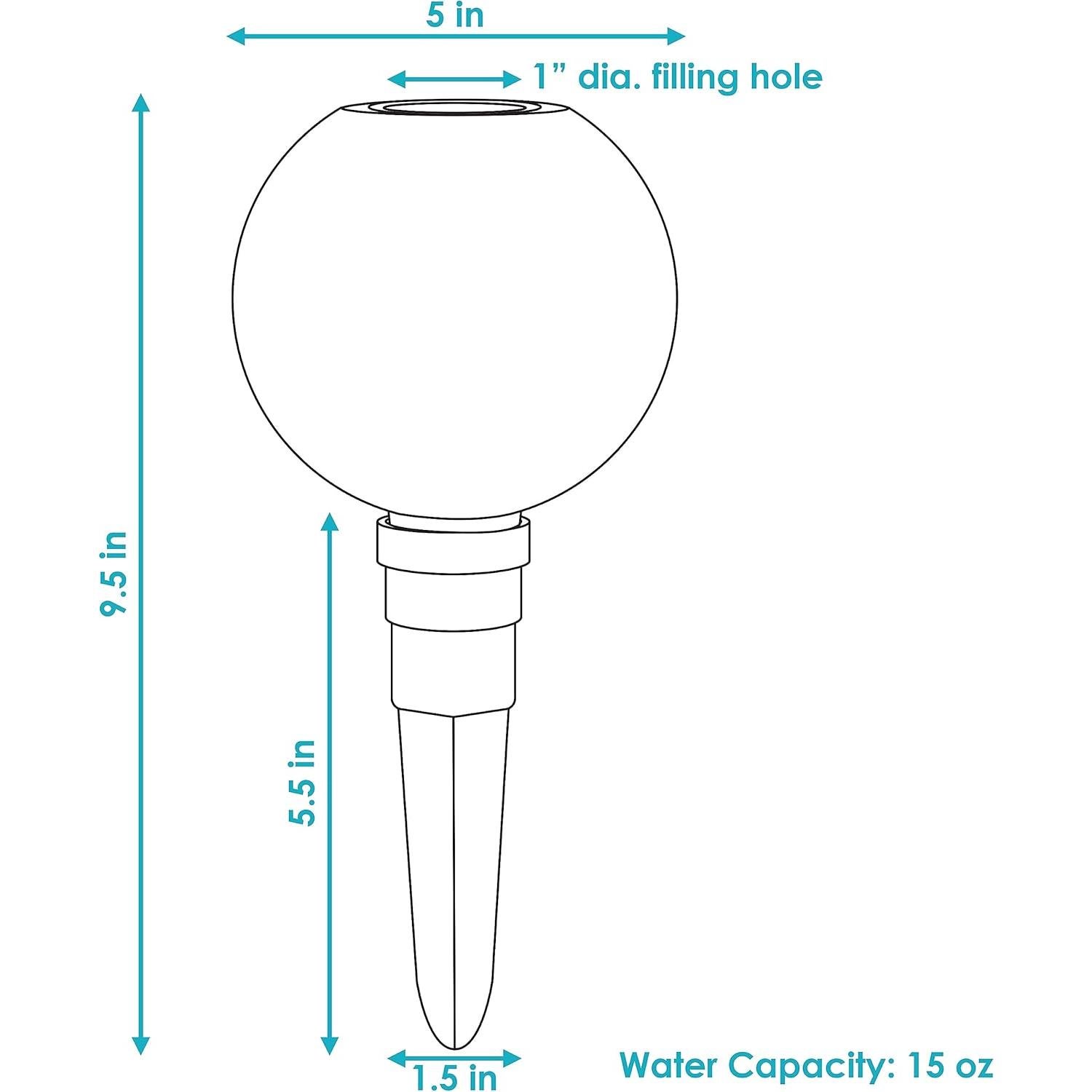 Globo de Riego de Vidrio Mosaico Sunnydaze 24.1 cm Magenta