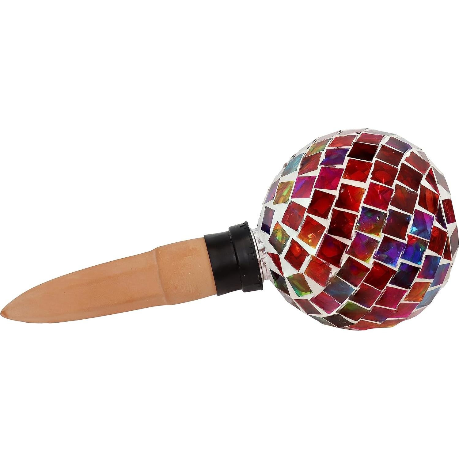 Globo de Riego de Vidrio Mosaico Sunnydaze 24.1 cm Magenta