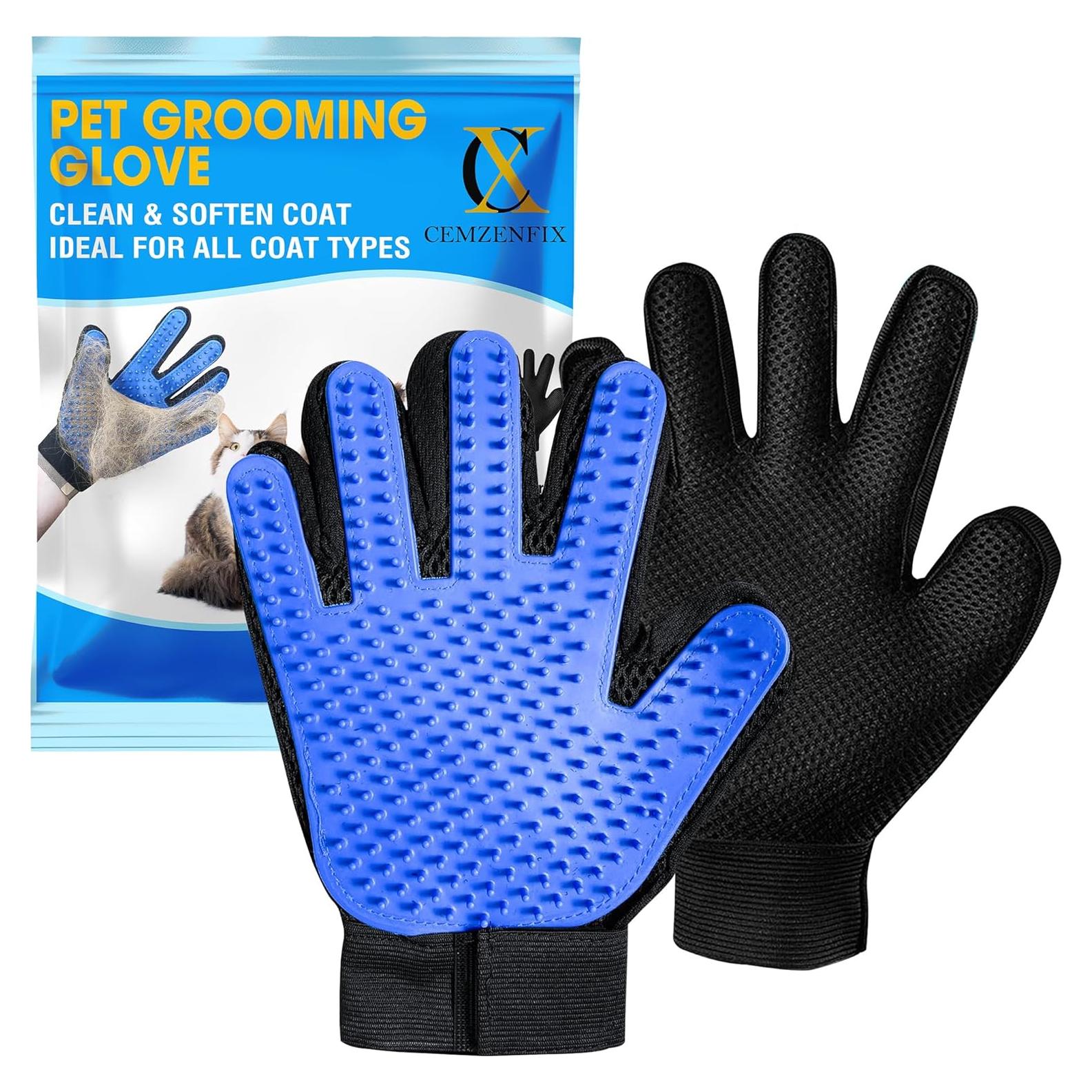 Guantes de Aseo para Mascotas CEMZENFIX Azul 23.2x17.2 cm
