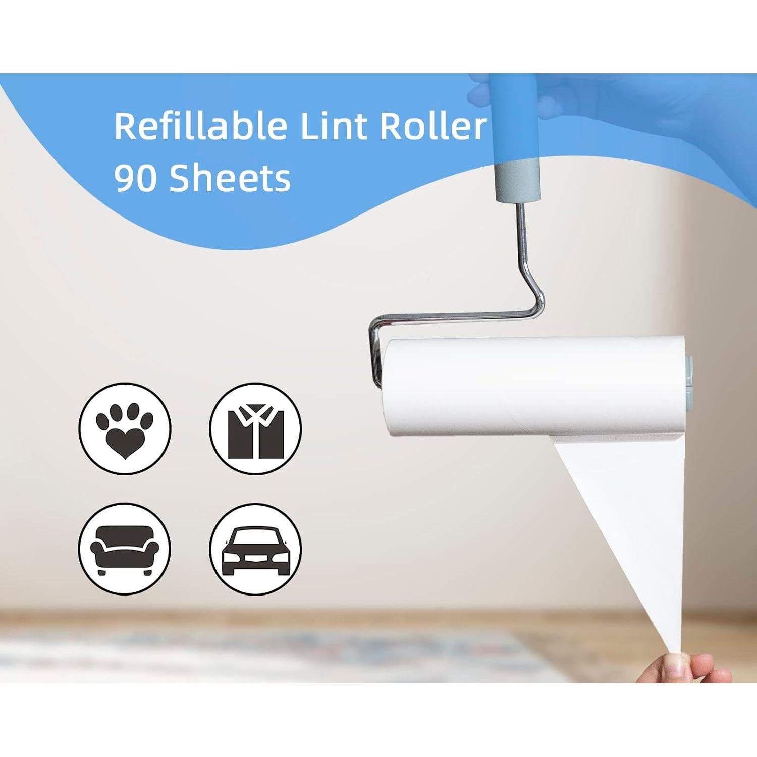 Rodillo Quitapelusas YabeePet 16cm Extra Pegajoso 90 Hojas