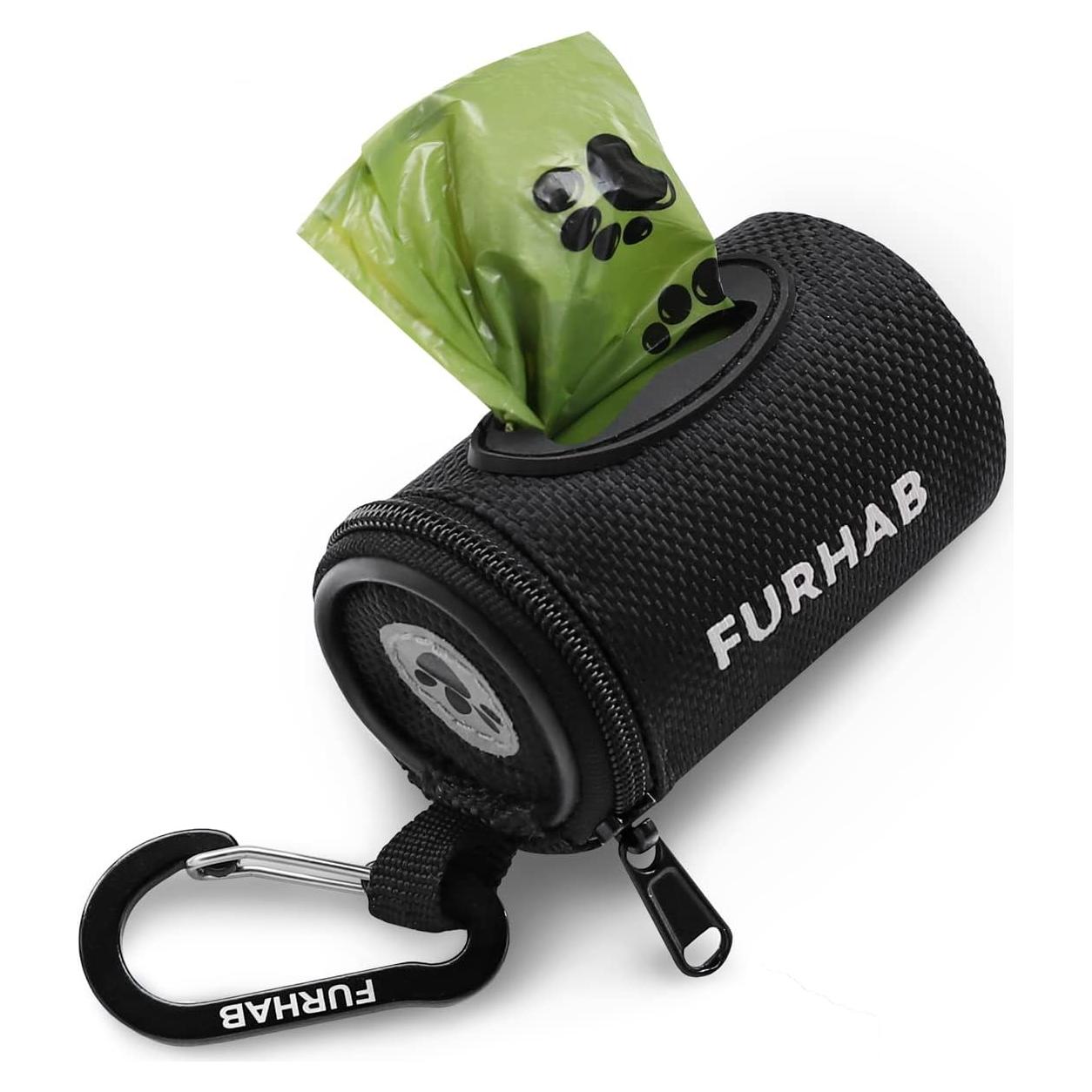 Dispensador de bolsas para excremento de perro FURHAB negro