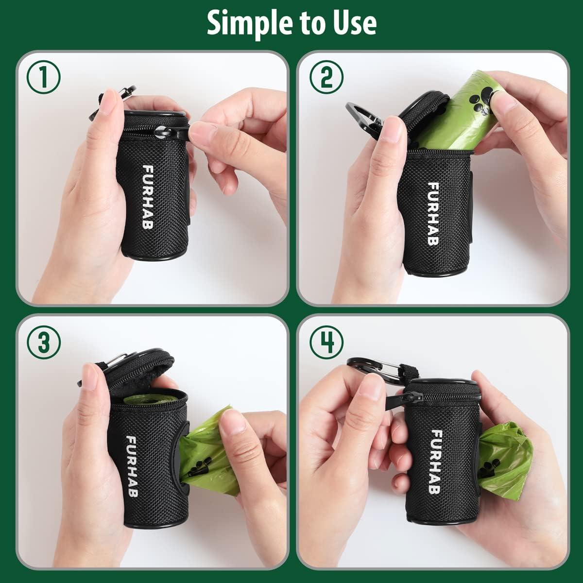 Dispensador de bolsas para excremento de perro FURHAB negro