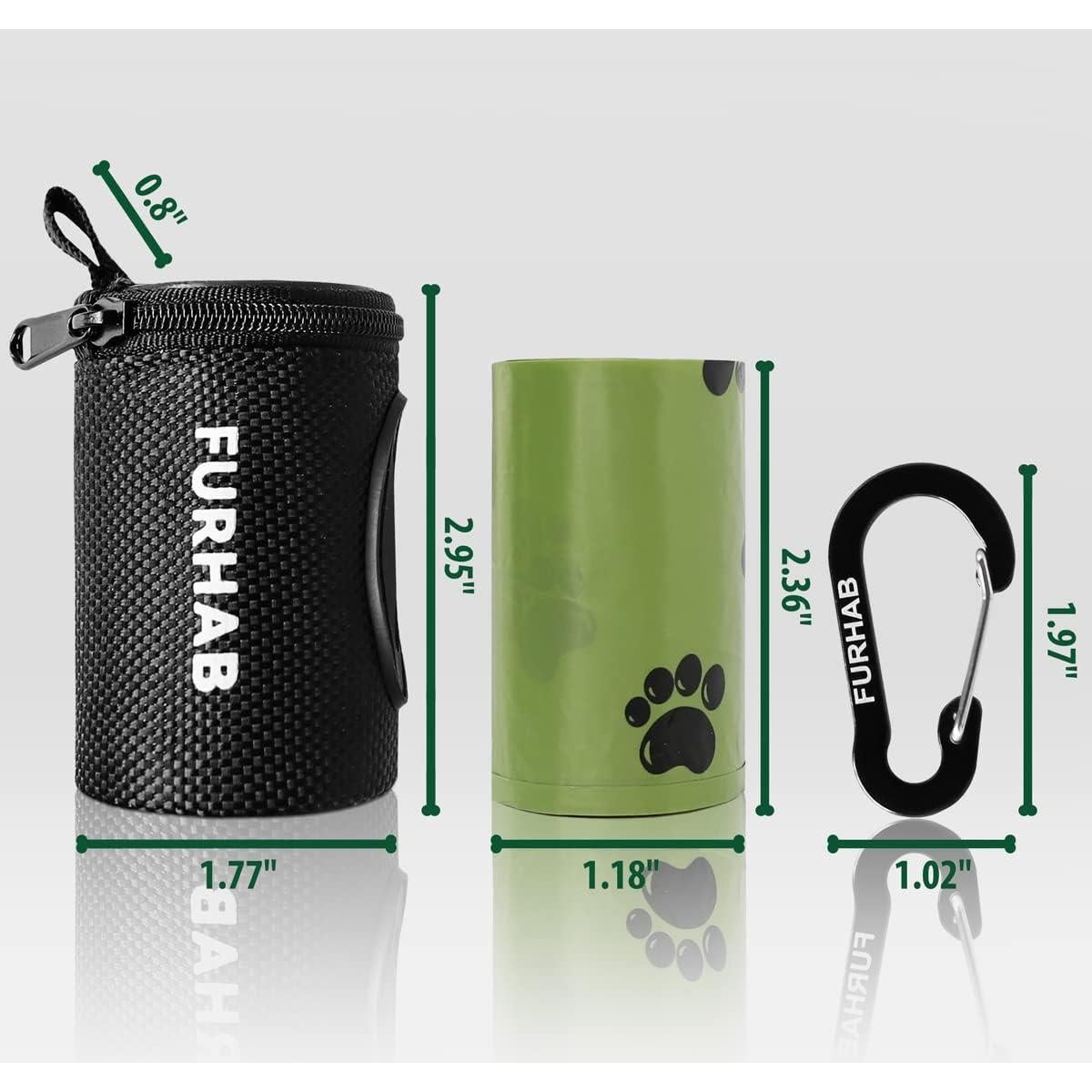 Dispensador de bolsas para excremento de perro FURHAB negro