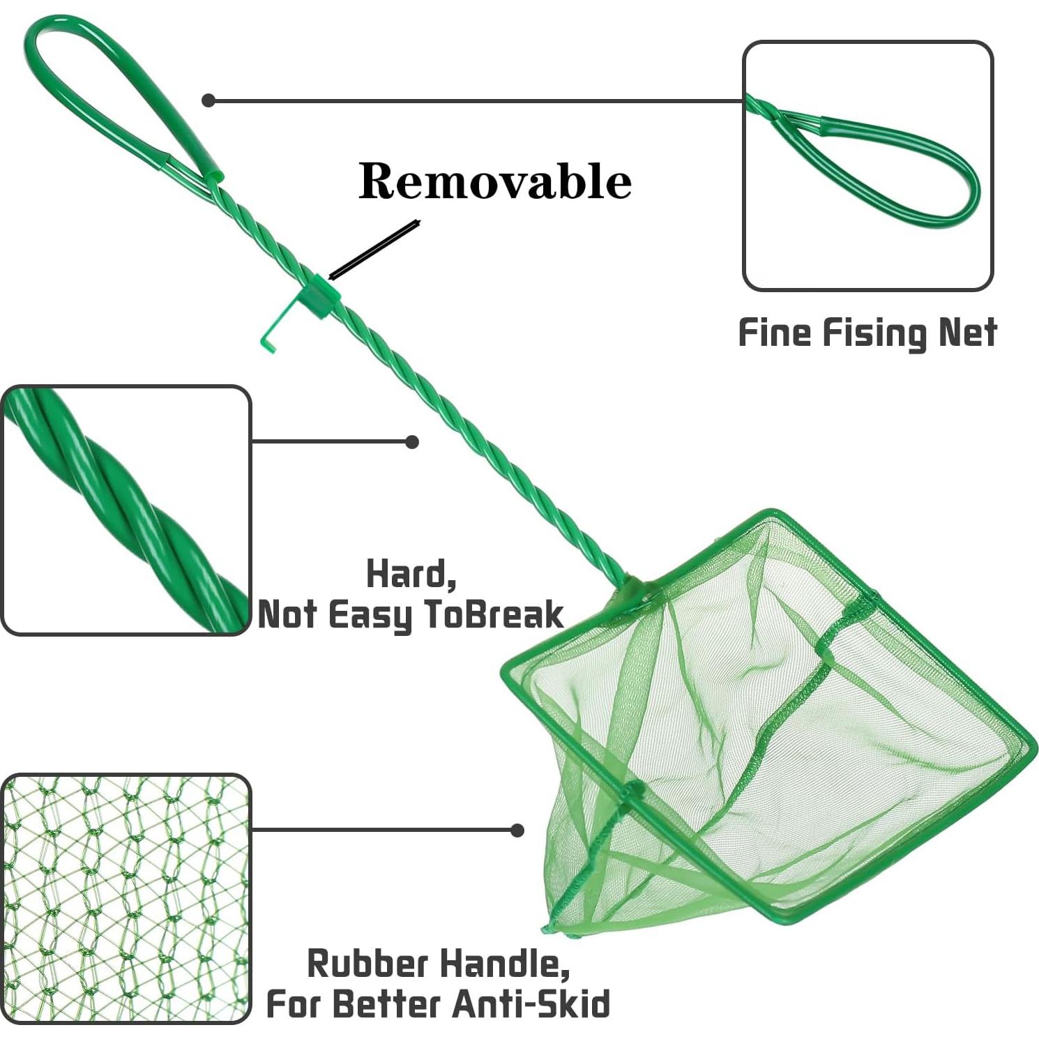 Red de Acuario DAGUANZHI 3 Piezas Nylon Verde 7.62-15.24cm