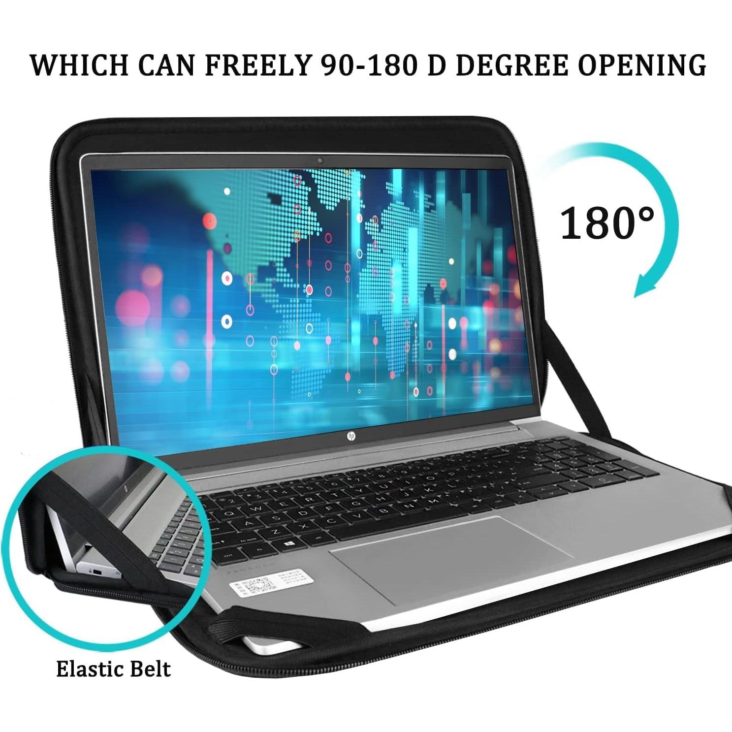 Funda Protectora para Laptop 13" BOOEUDI Negra con Bolsillos