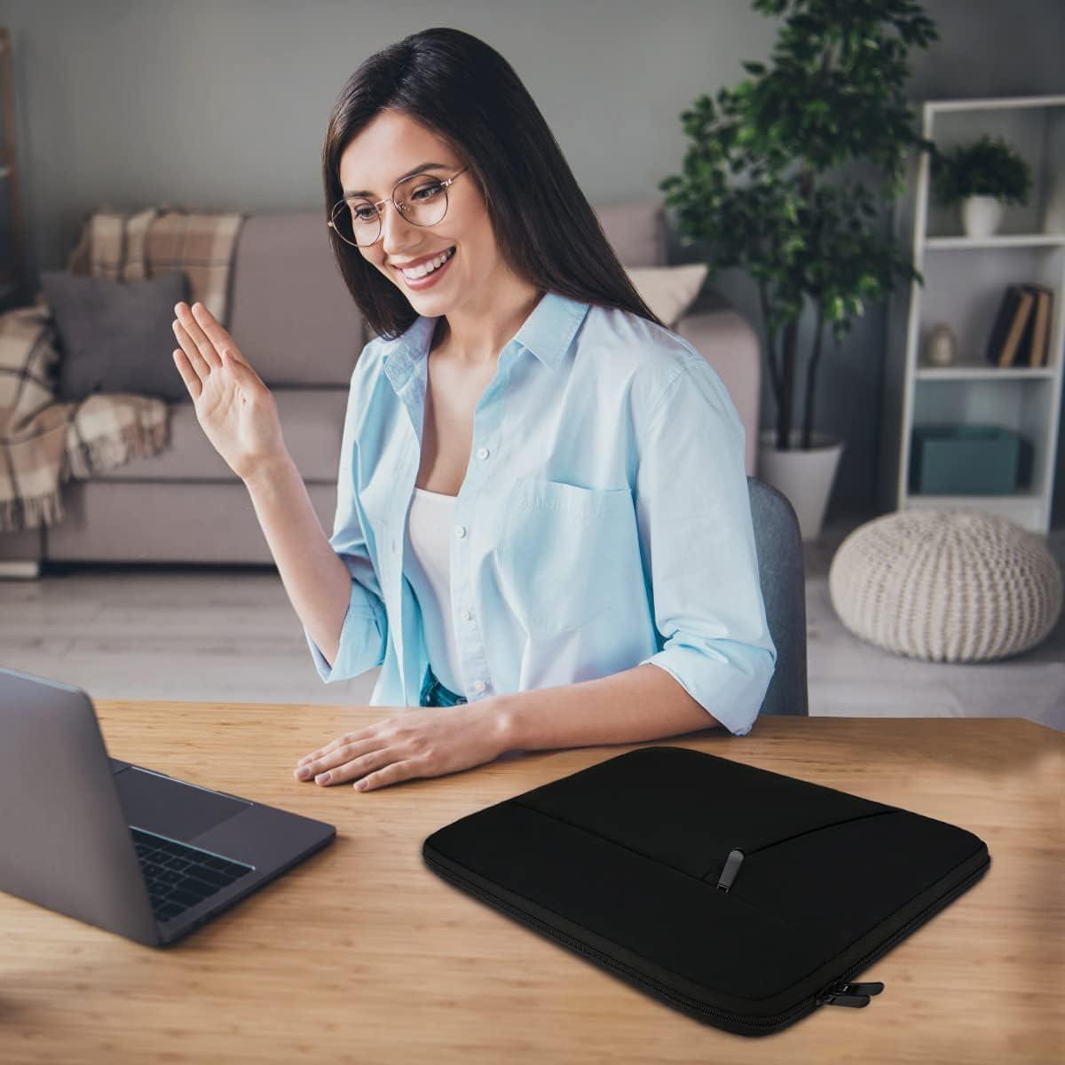 Funda Protectora para Laptop 13" BOOEUDI Negra con Bolsillos