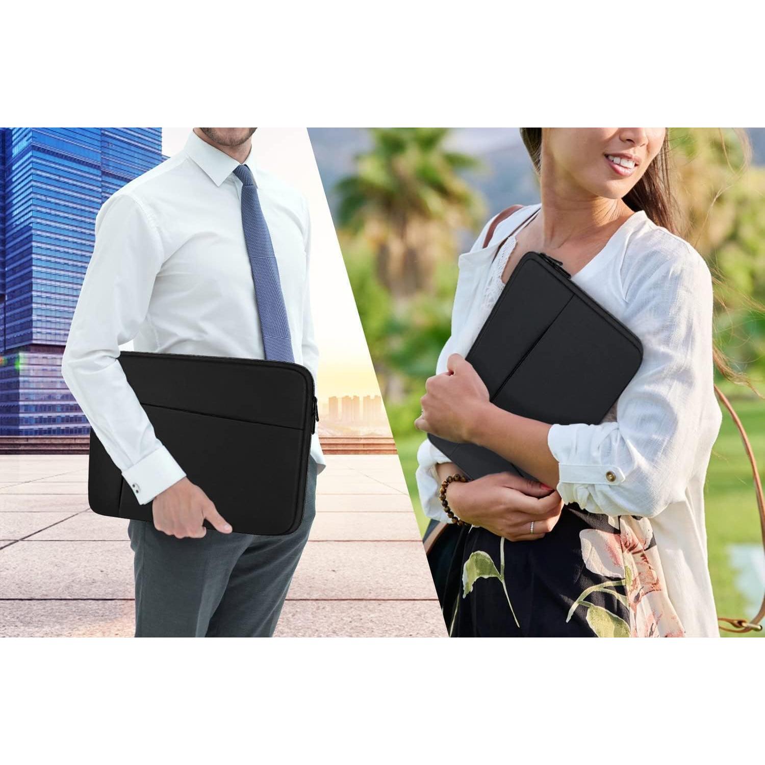 Funda Protectora para Laptop 13" BOOEUDI Negra con Bolsillos