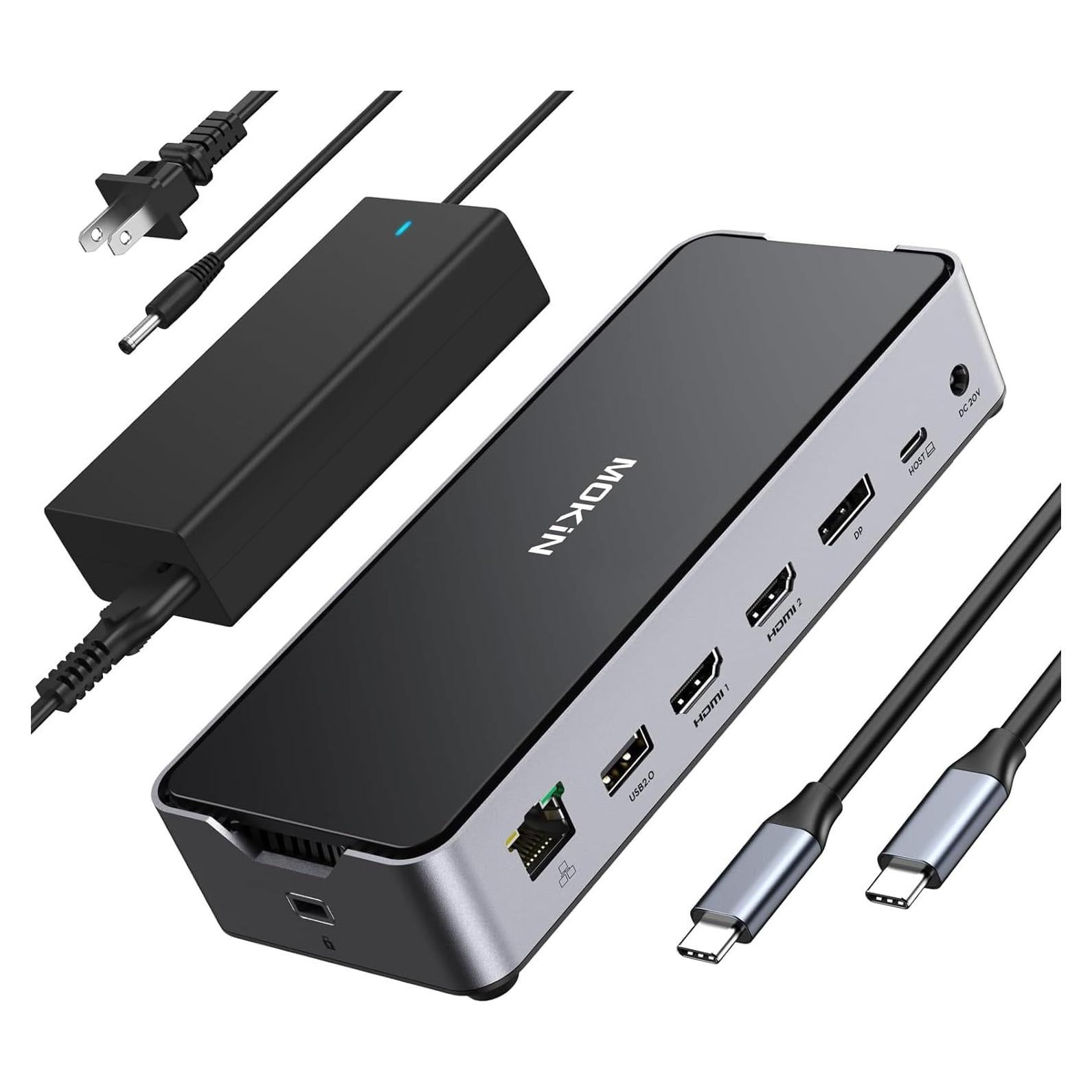 Estación de Acoplamiento USB C MOKiN 13 en 1 4K 150W
