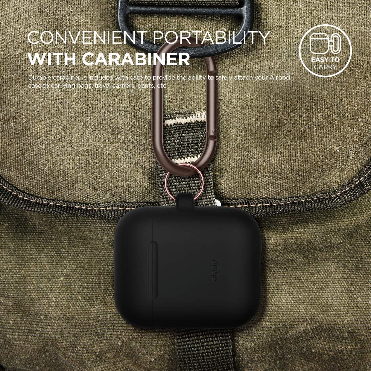 Funda de Silicona elago para AirPods 1 y 2 - Carga Inalámbrica, Negro