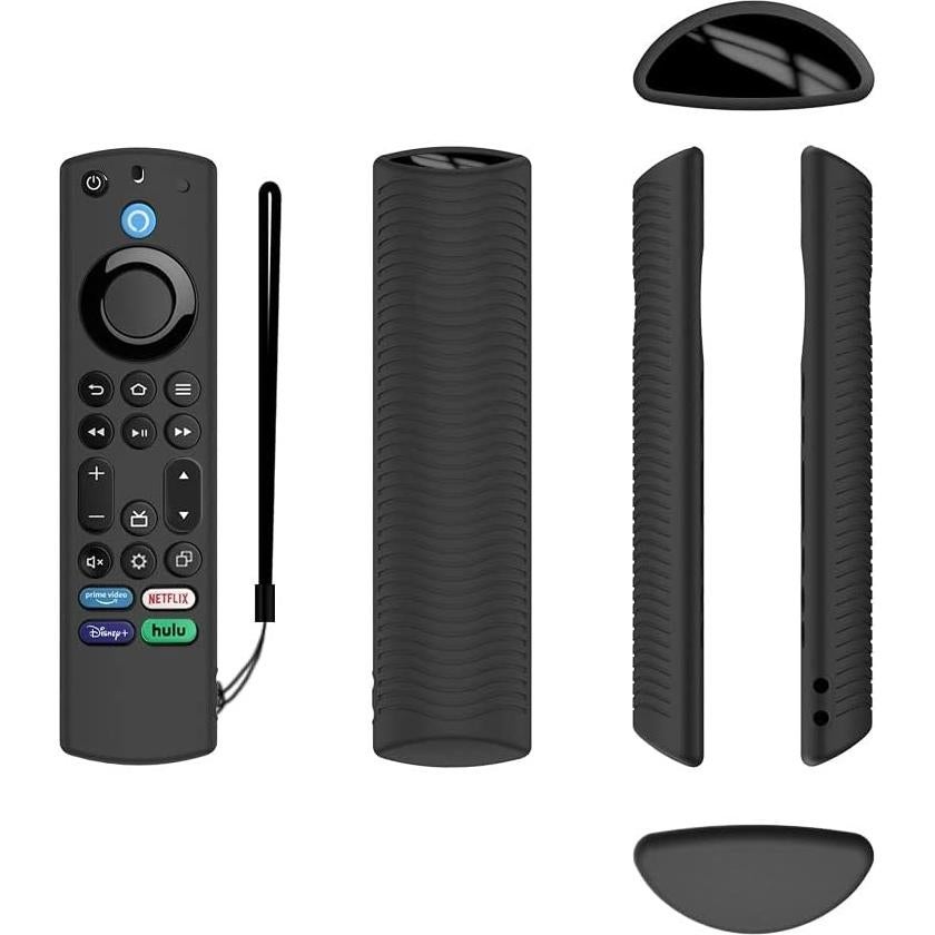 Funda de Silicona FiiMan para Control Remoto Fire TV - Antideslizante, Ligera, Negra