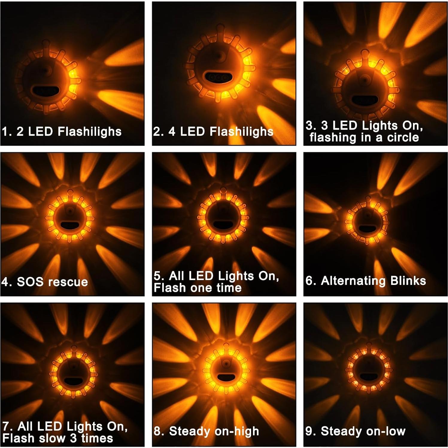 Luces de Emergencia Recargables Vancle USB C Naranja 2 Paquetes