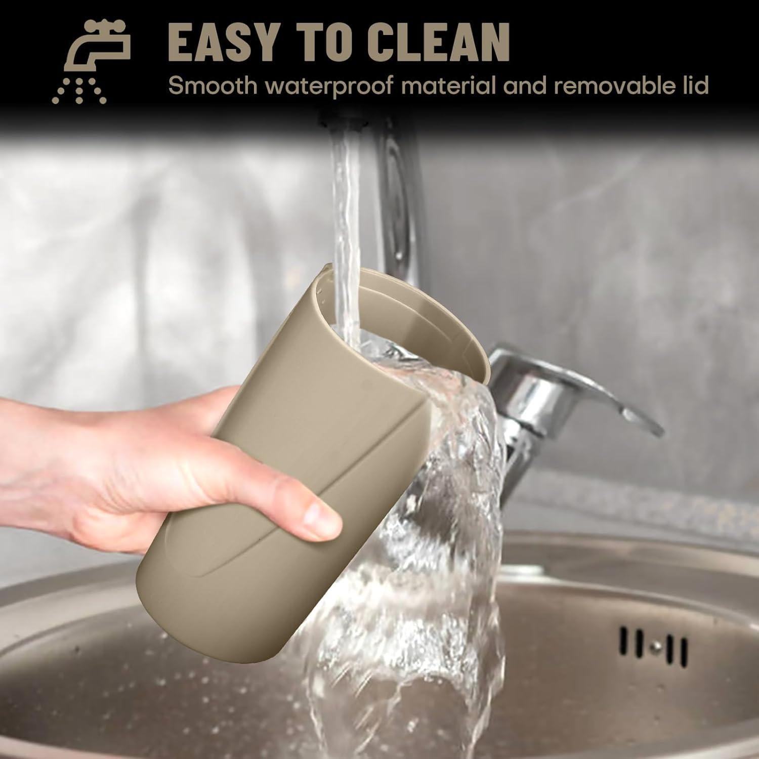 Bote de Basura para Auto SGLRT Beige con Tapa y 20 Bolsas