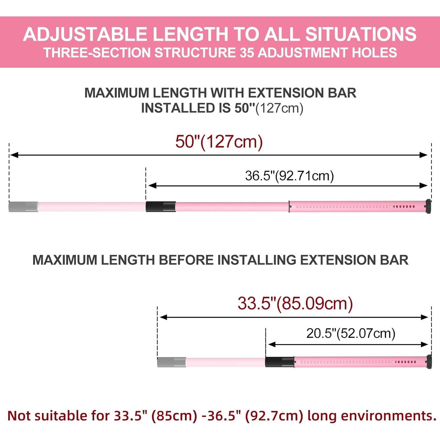 Barra de Seguridad para Puertas Corredizas AceMining Rosa 50-127 cm