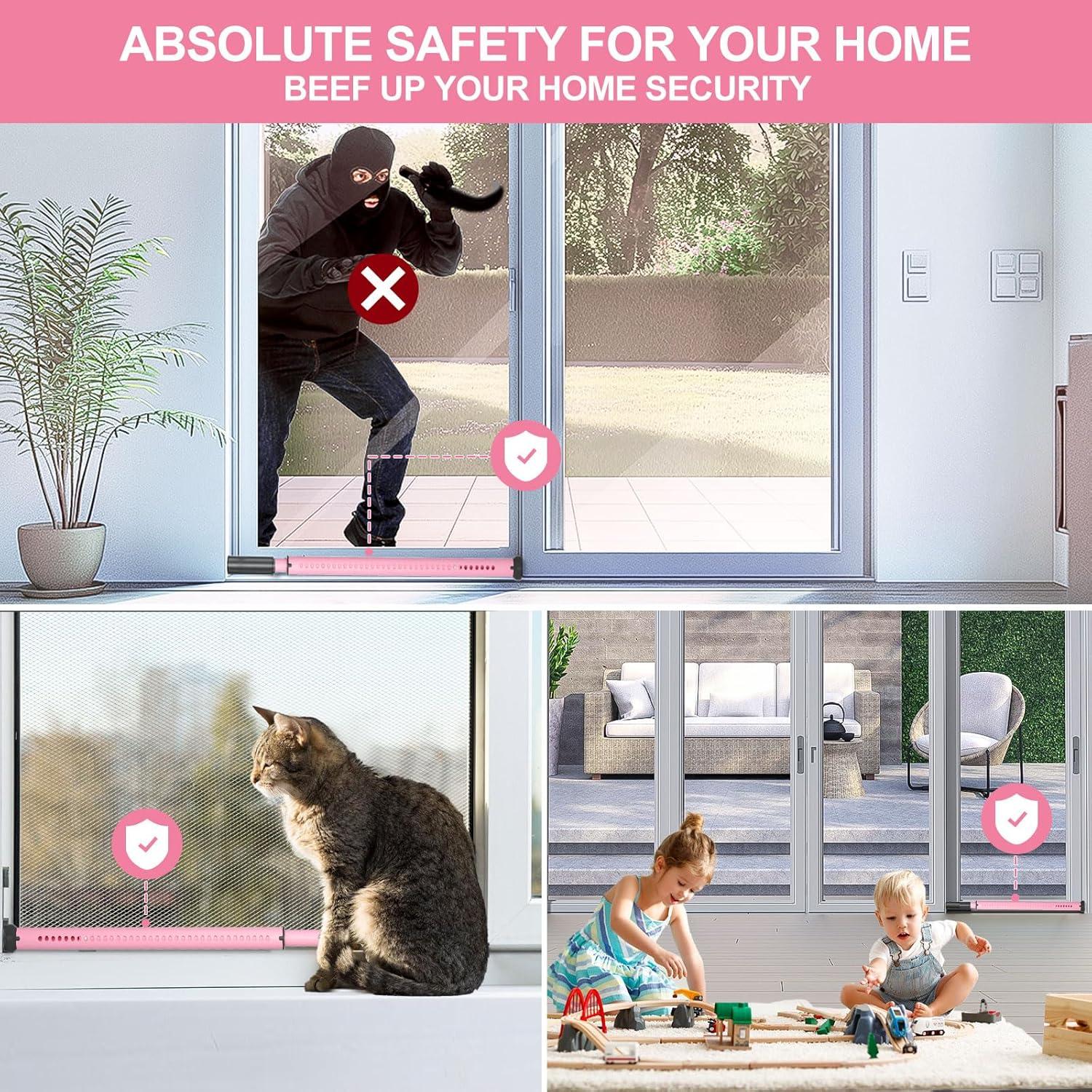 Barra de Seguridad para Puertas Corredizas AceMining Rosa 50-127 cm