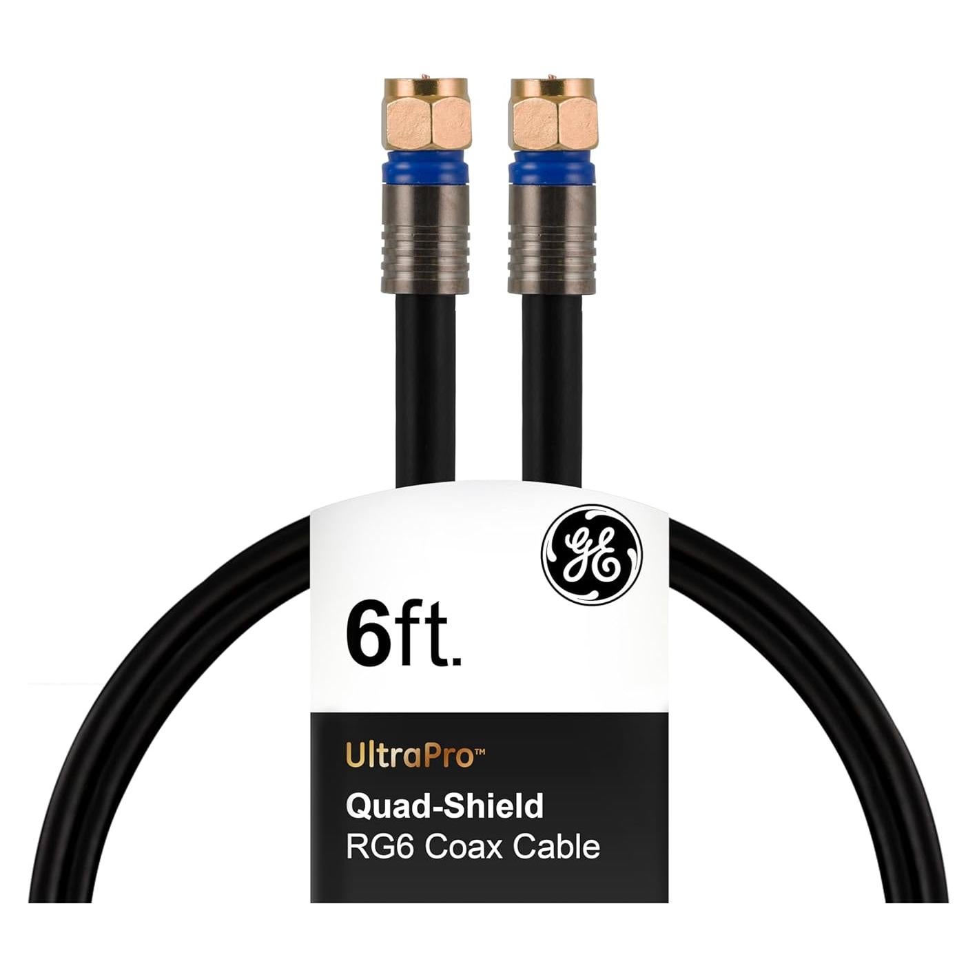 Cable Coaxial GE RG6 Pro 1.8 m Cuádruple Blindaje 3 GHz