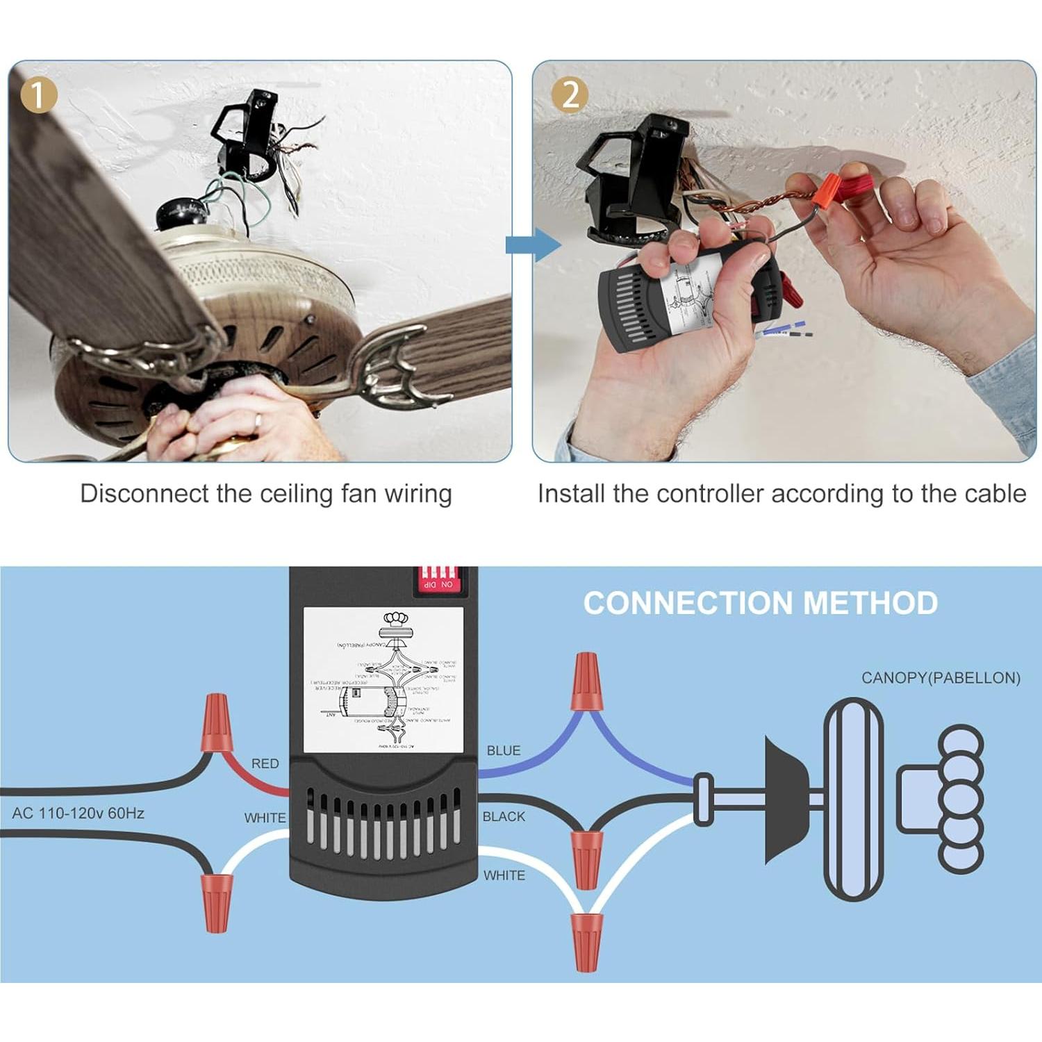 Receptor de Ventilador de Techo FAN28R Onisamt 240W 303.9MHz