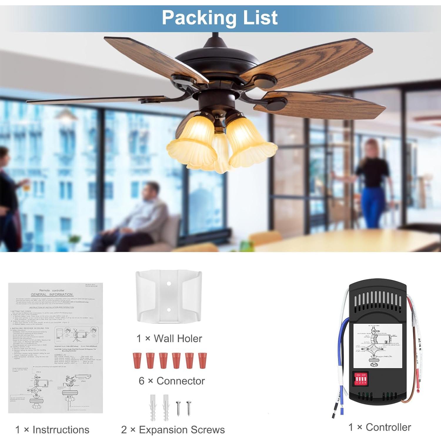 Receptor de Ventilador de Techo FAN28R Onisamt 240W 303.9MHz
